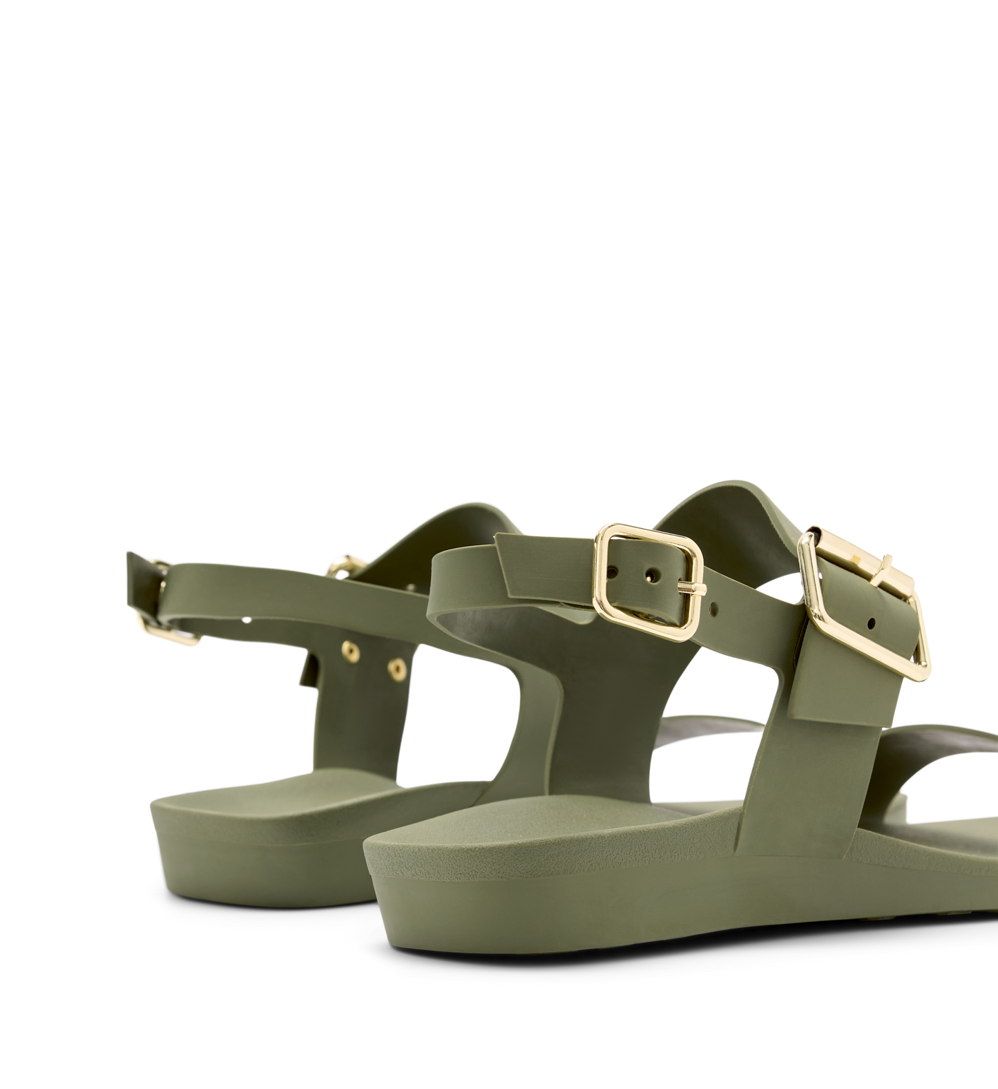 Sanderlings Olive Rubber Flat Sandals