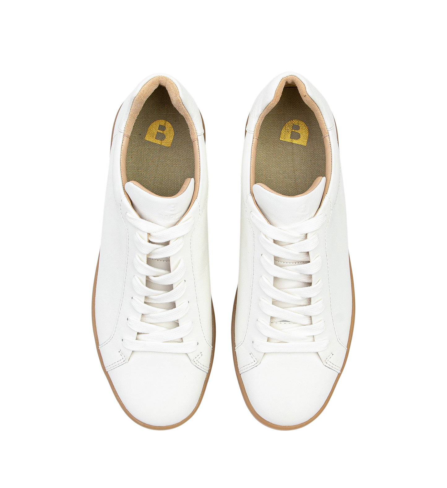 Shearwater Natural White Leather & Gum Sole Sneakers
