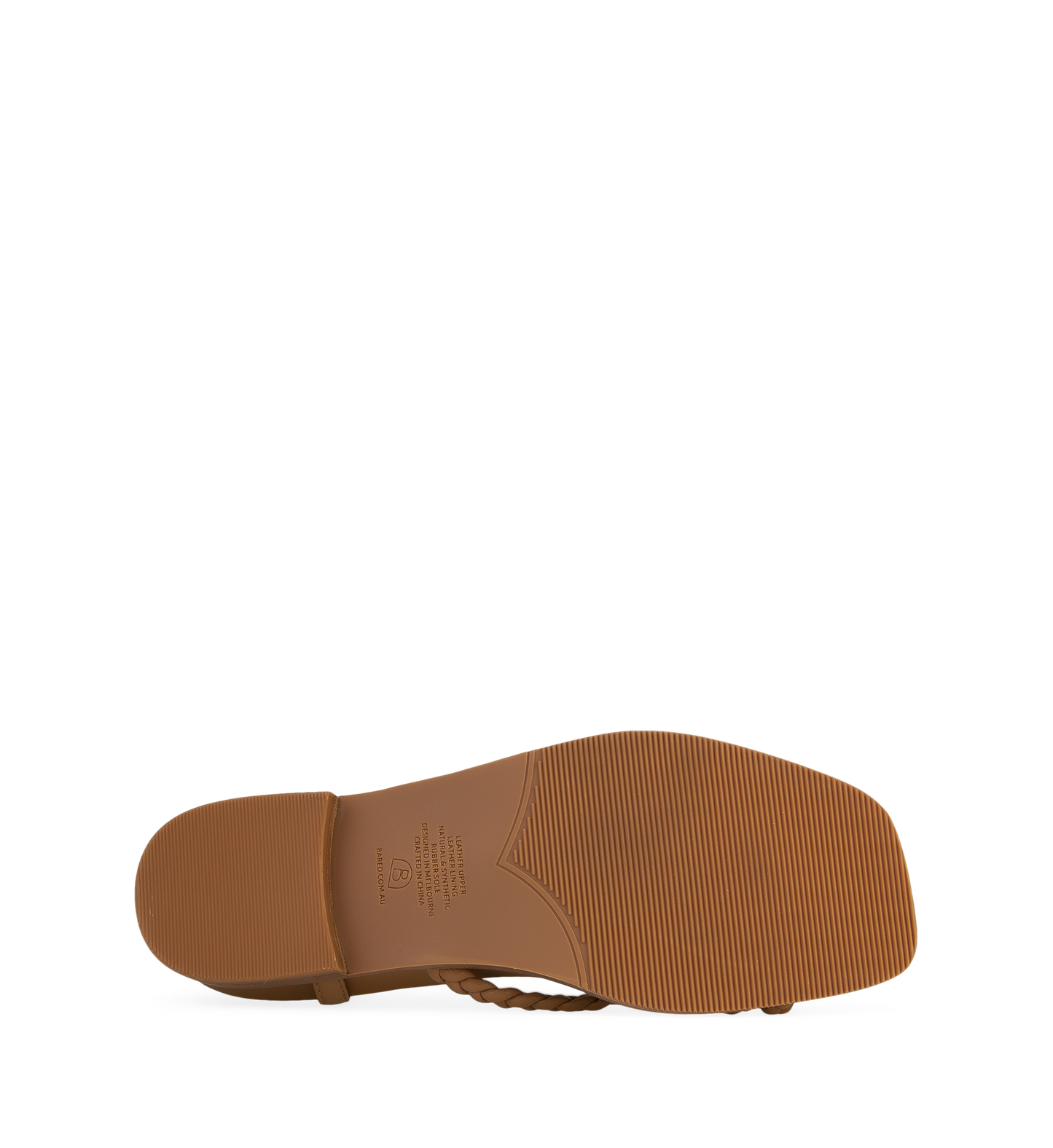 Shelduck Tan Plait Leather Flat Sandals