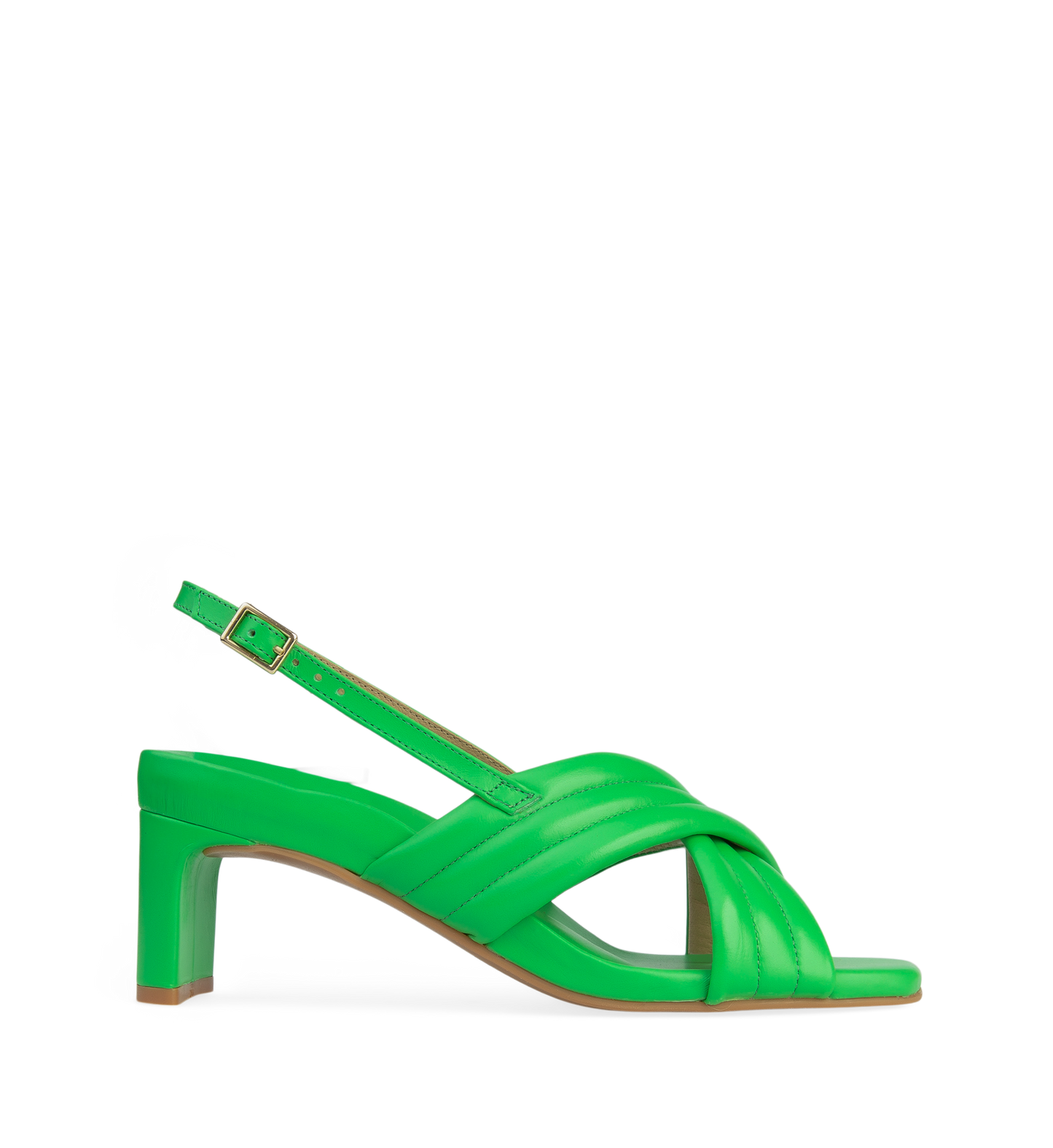 Starling Green Leather Low Heels