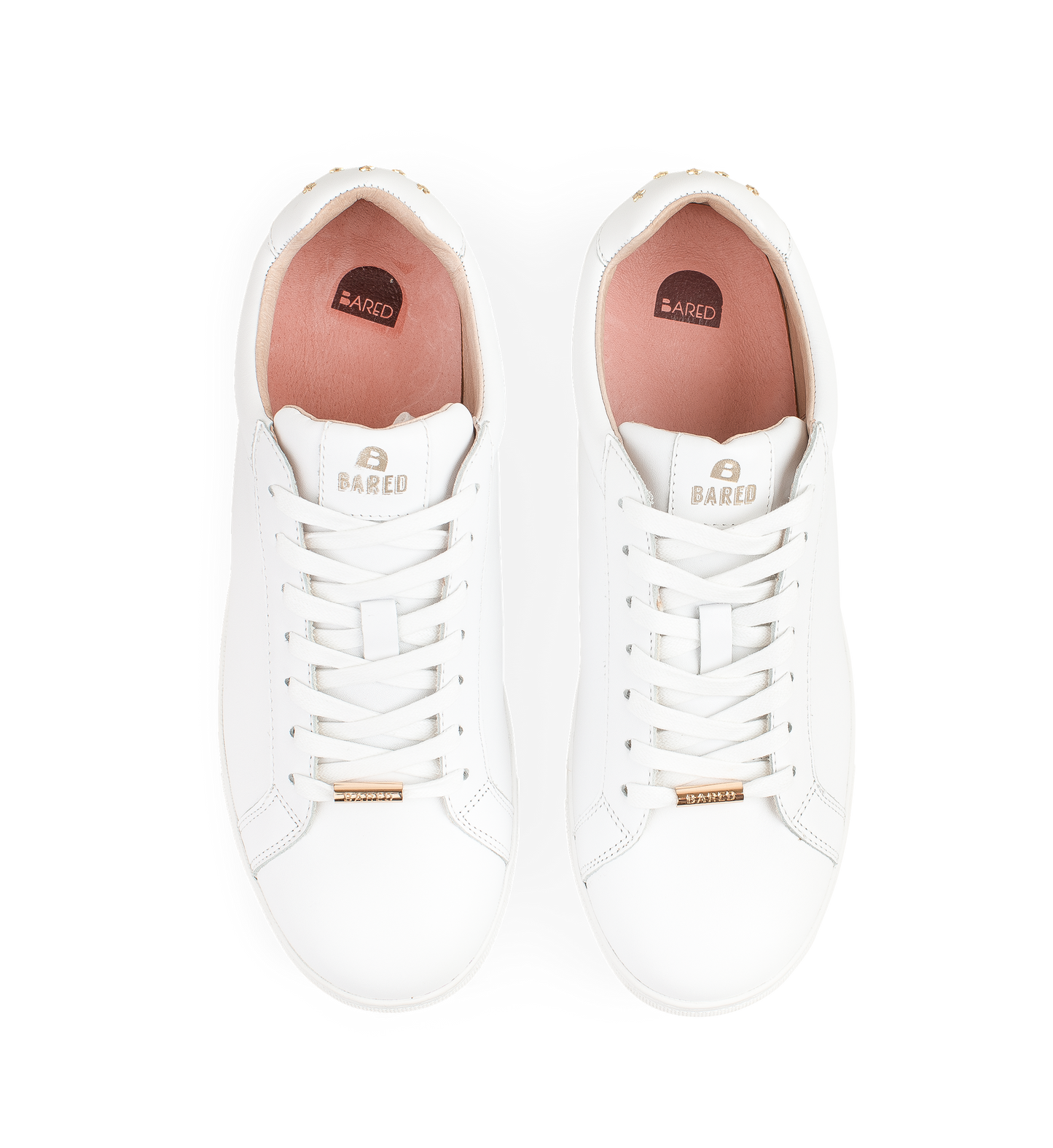 Thorntail White Leather & Gold Stars Sneakers