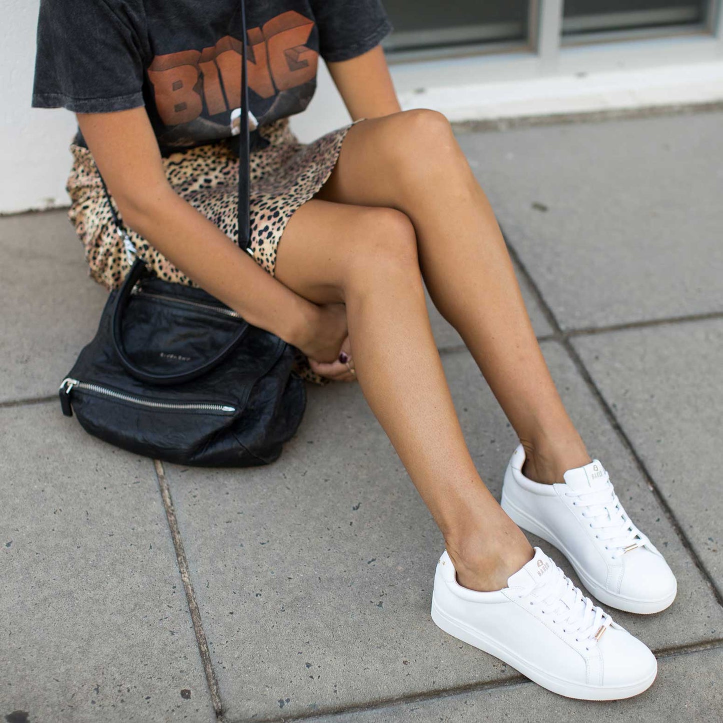 Thorntail White Leather & Gold Stars Sneakers
