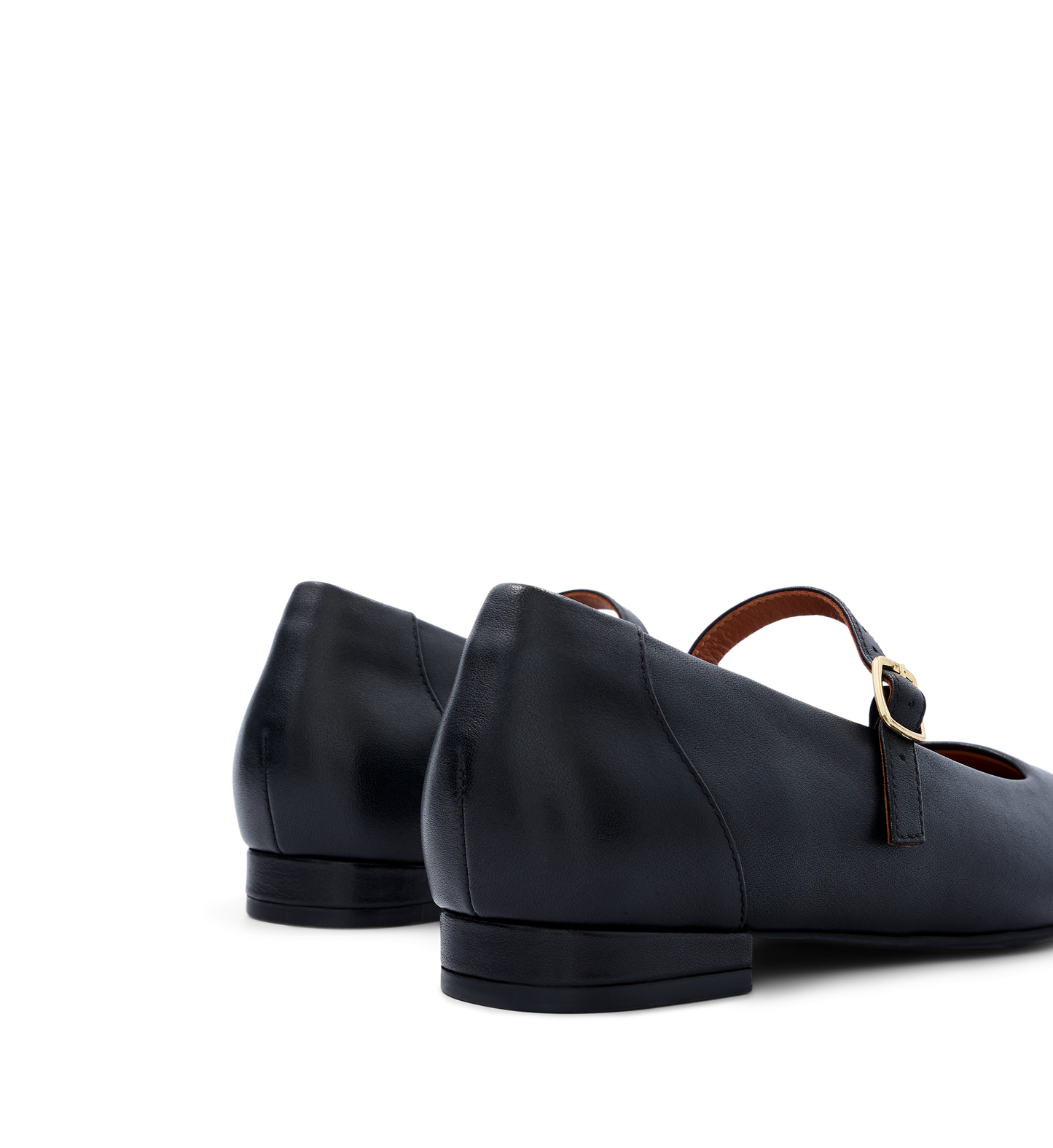 Turtur Black Leather Ballet Flats