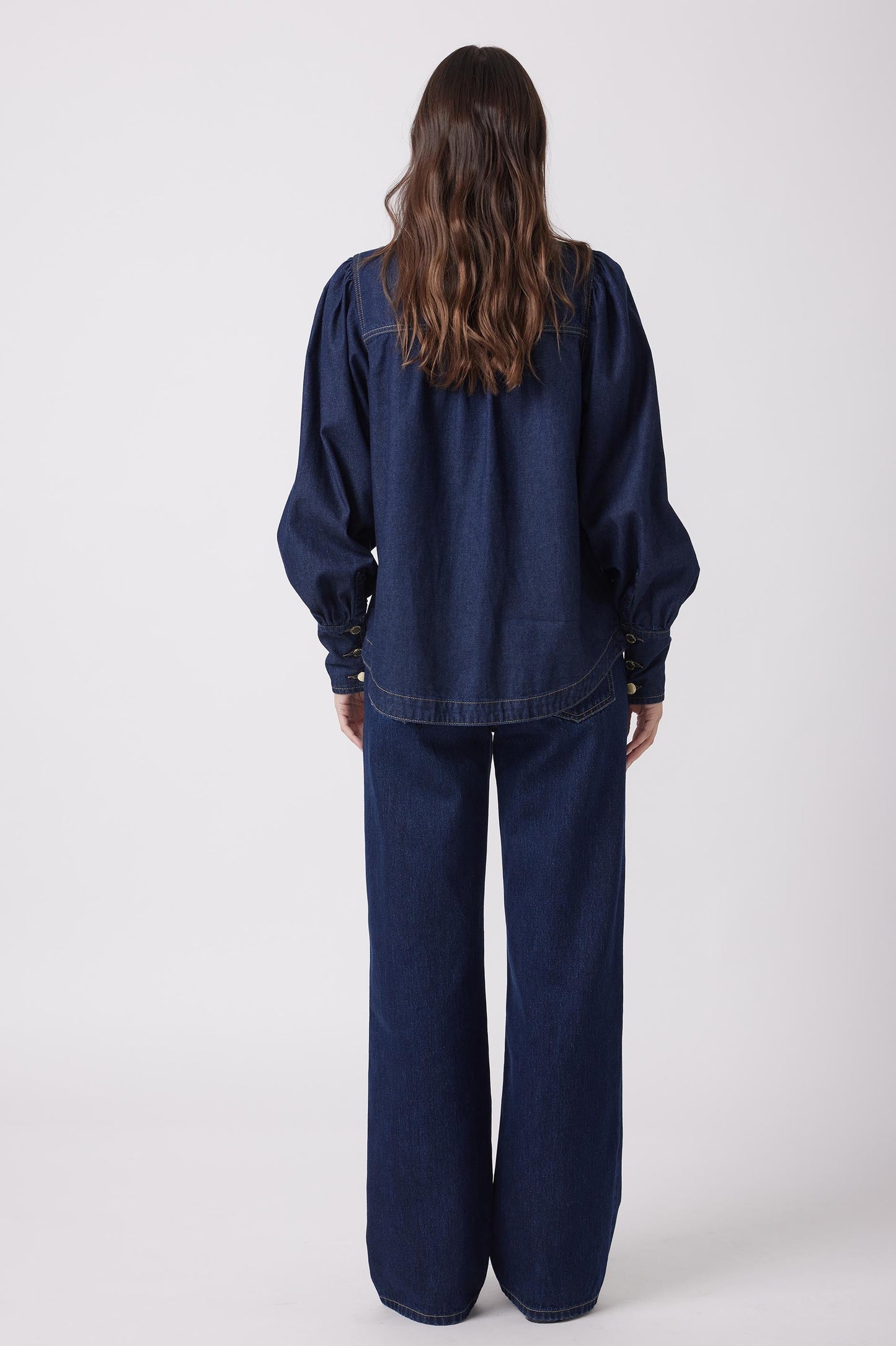 Harmony Bow Tie Denim Top