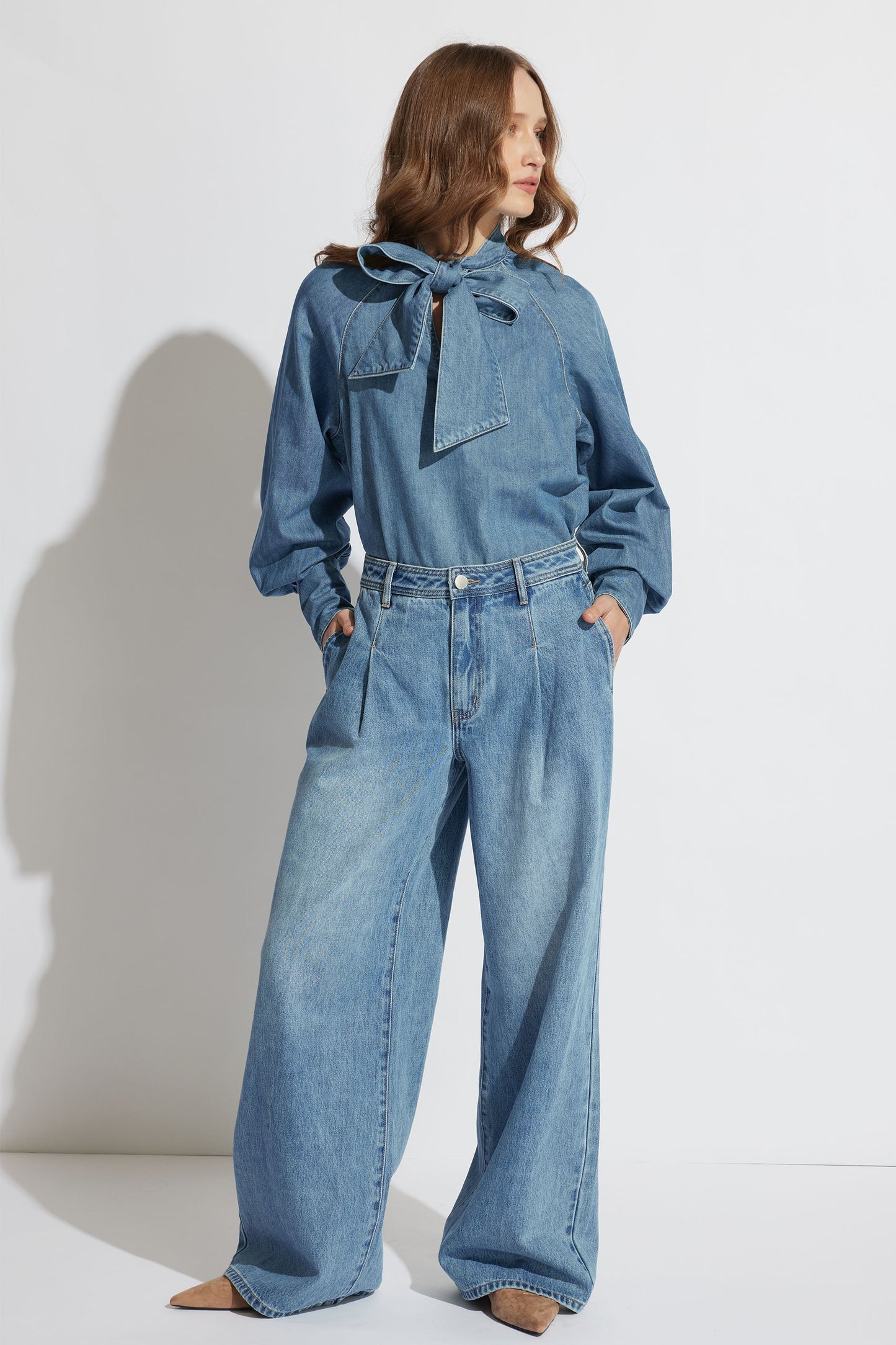 Amelia Pleated Wide Leg Jean