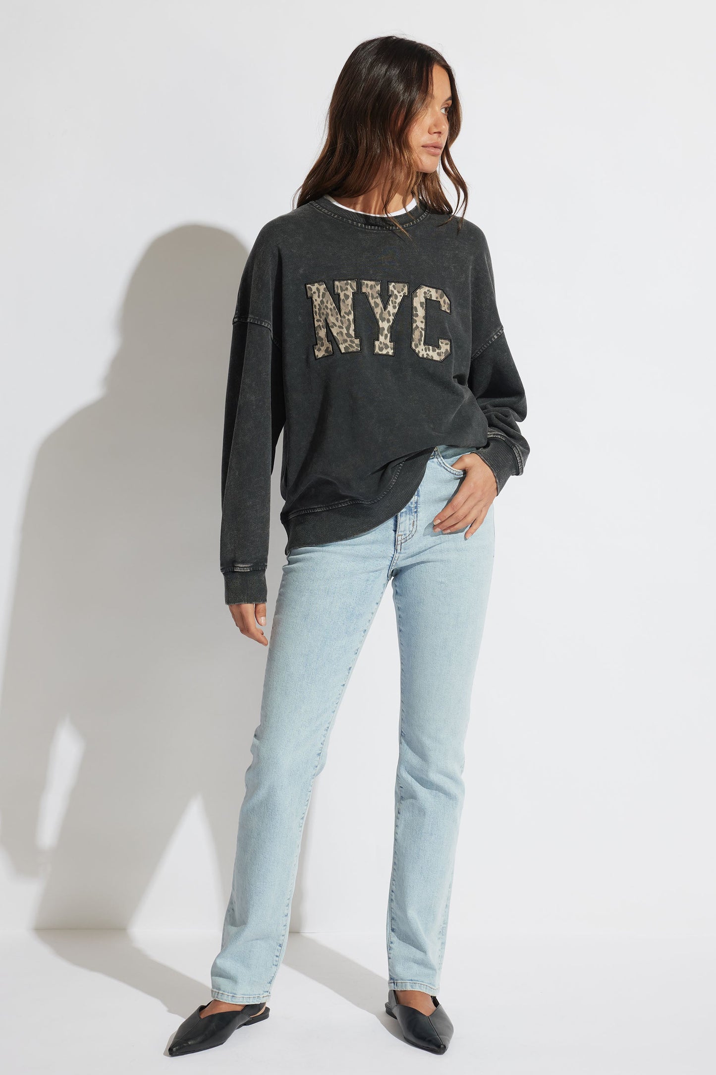 Leopard Text Sweat