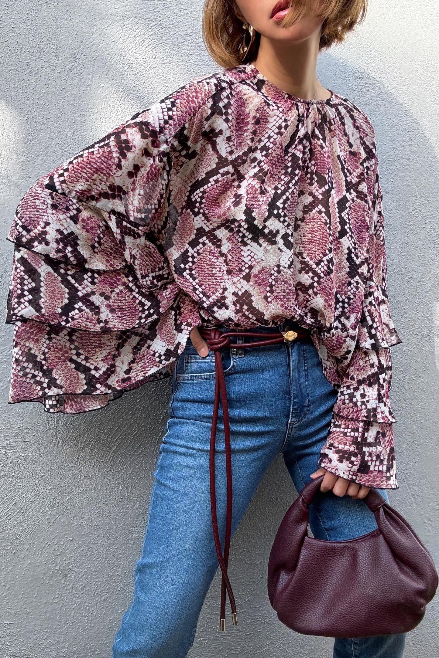 Ayla Ruffle Sleeve Blouse