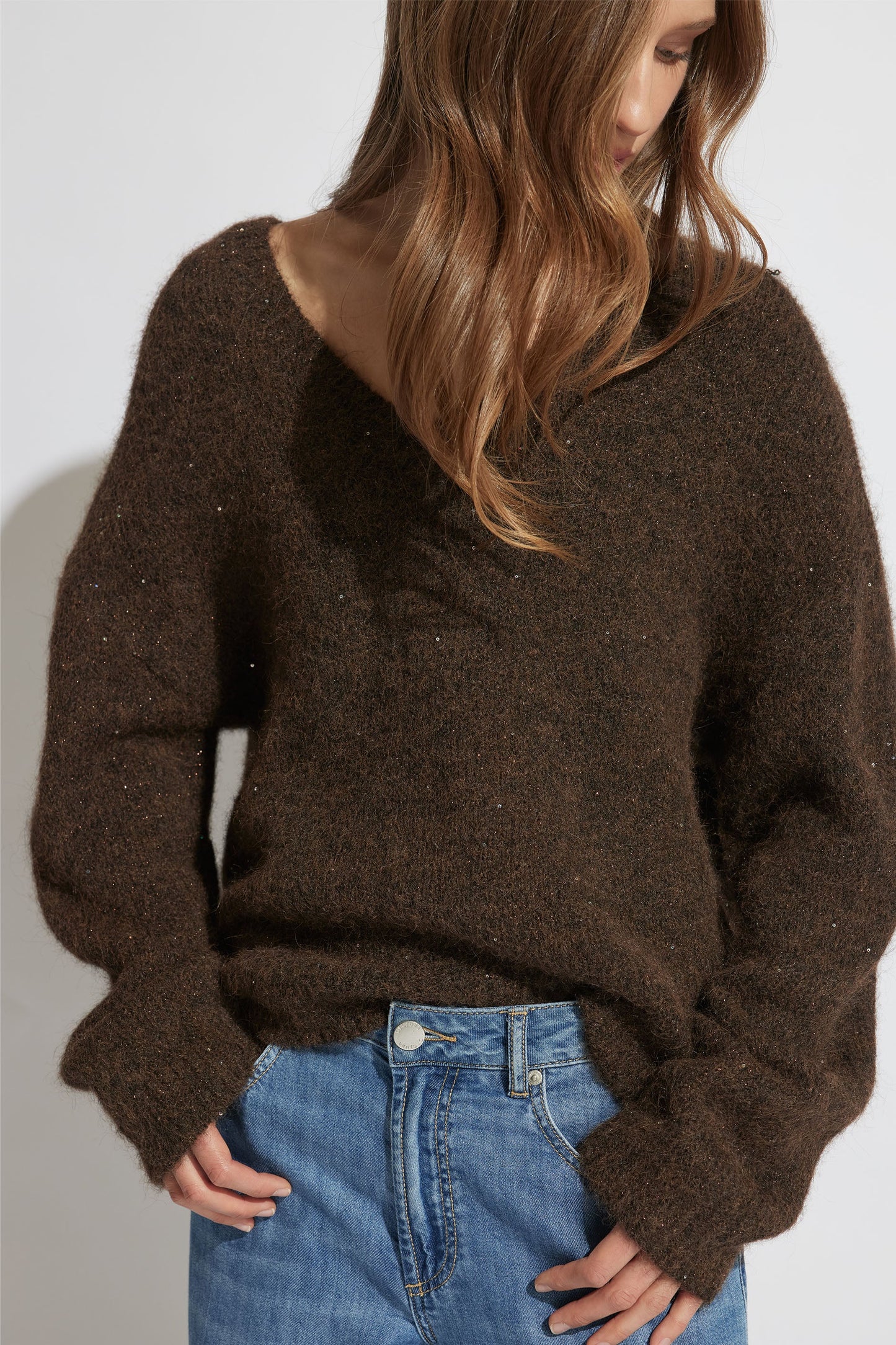 Isabel Sequin V Neck Jumper