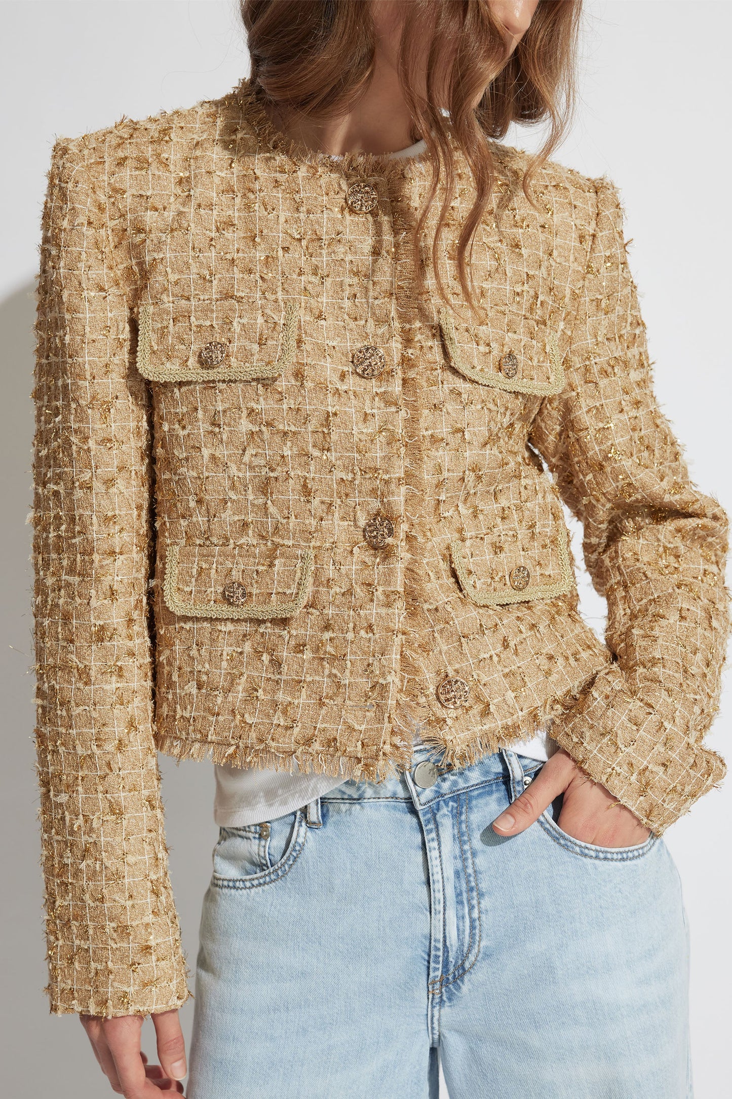 Cynthia Cropped Tweed Jacket