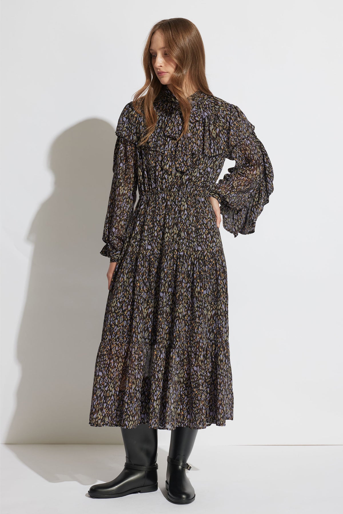 Reigan Ruffle Midi Dress
