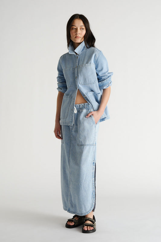 D-Luxe Denim Pull On Skirt
