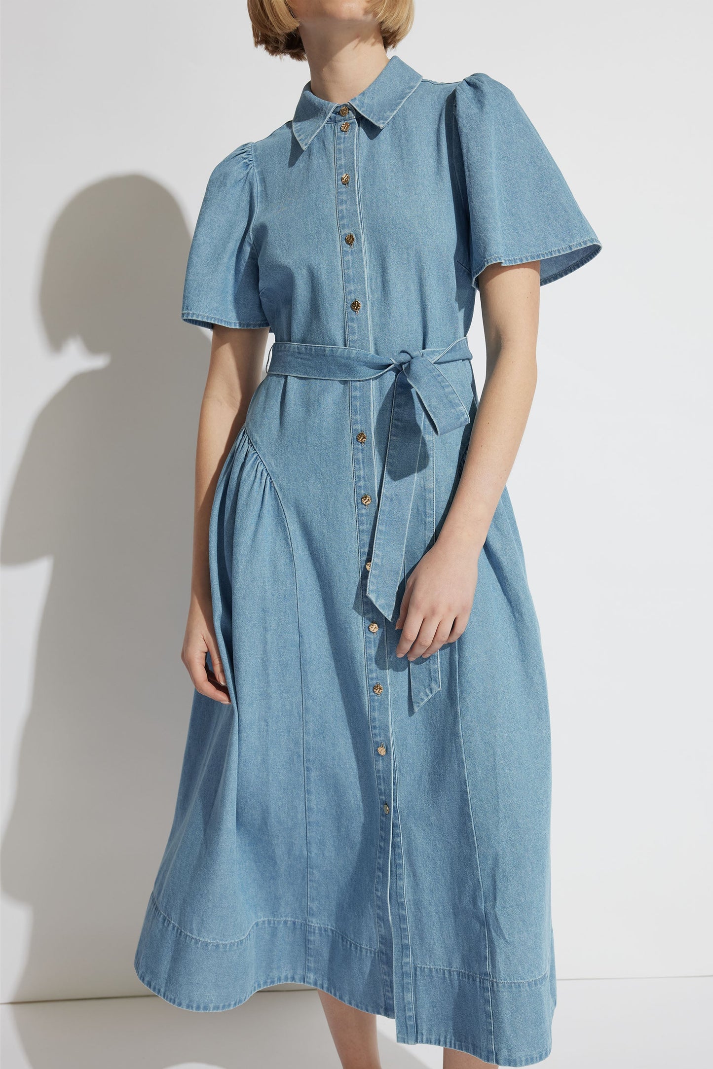 Daisy Denim Midi Shirt Dress