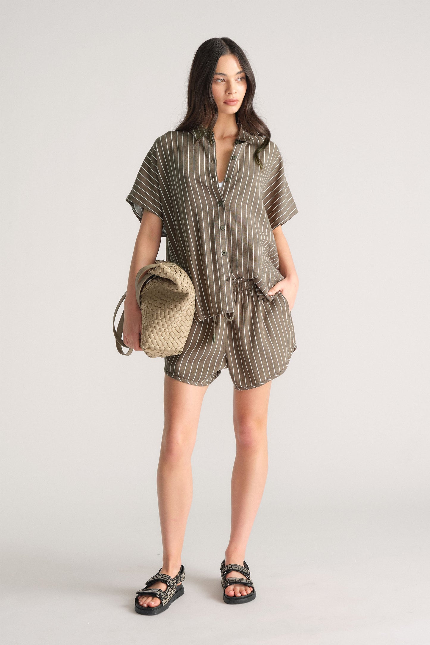 D-Luxe Linen Blend Curve Short