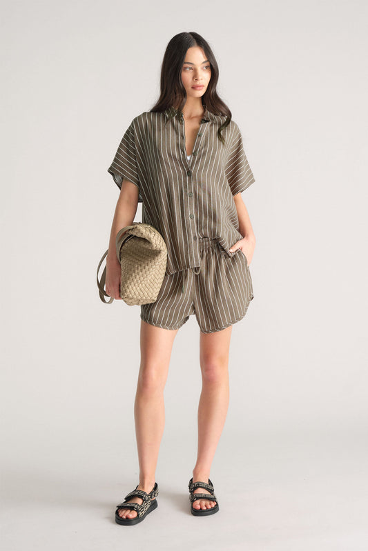D-Luxe Linen Blend Curve Short