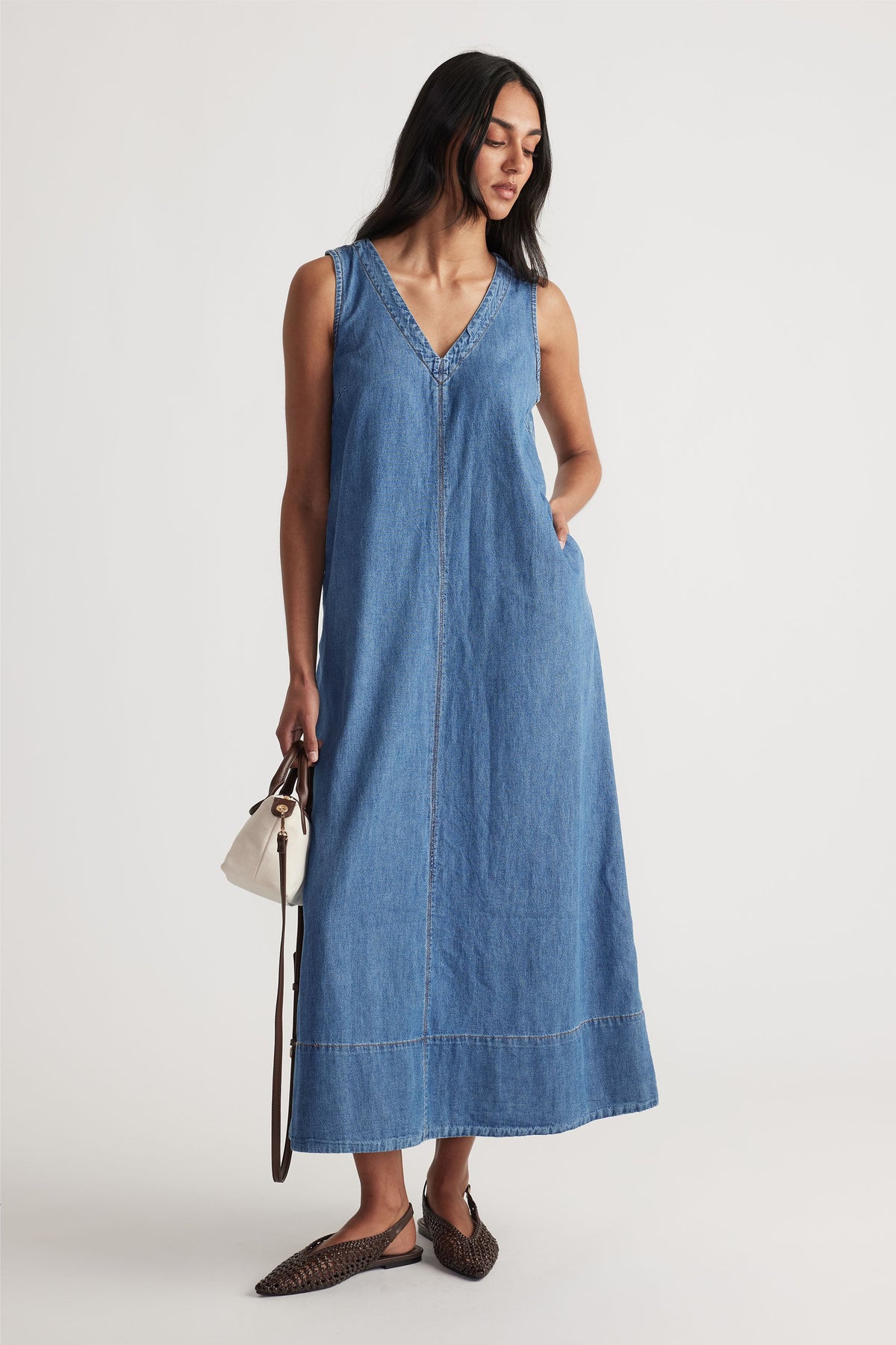 Natalie Denim Maxi Dress