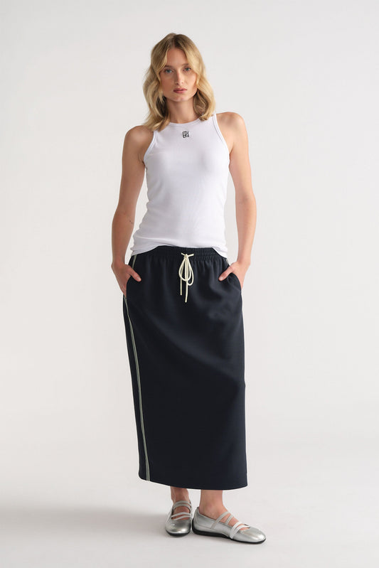 D-Luxe Racer Stripe Midi Skirt