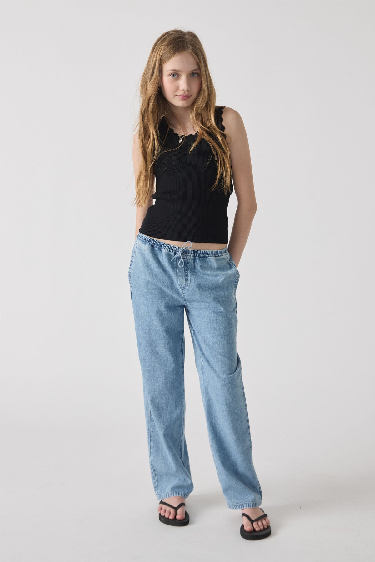 Girls Ruby Scallop Edge Tank