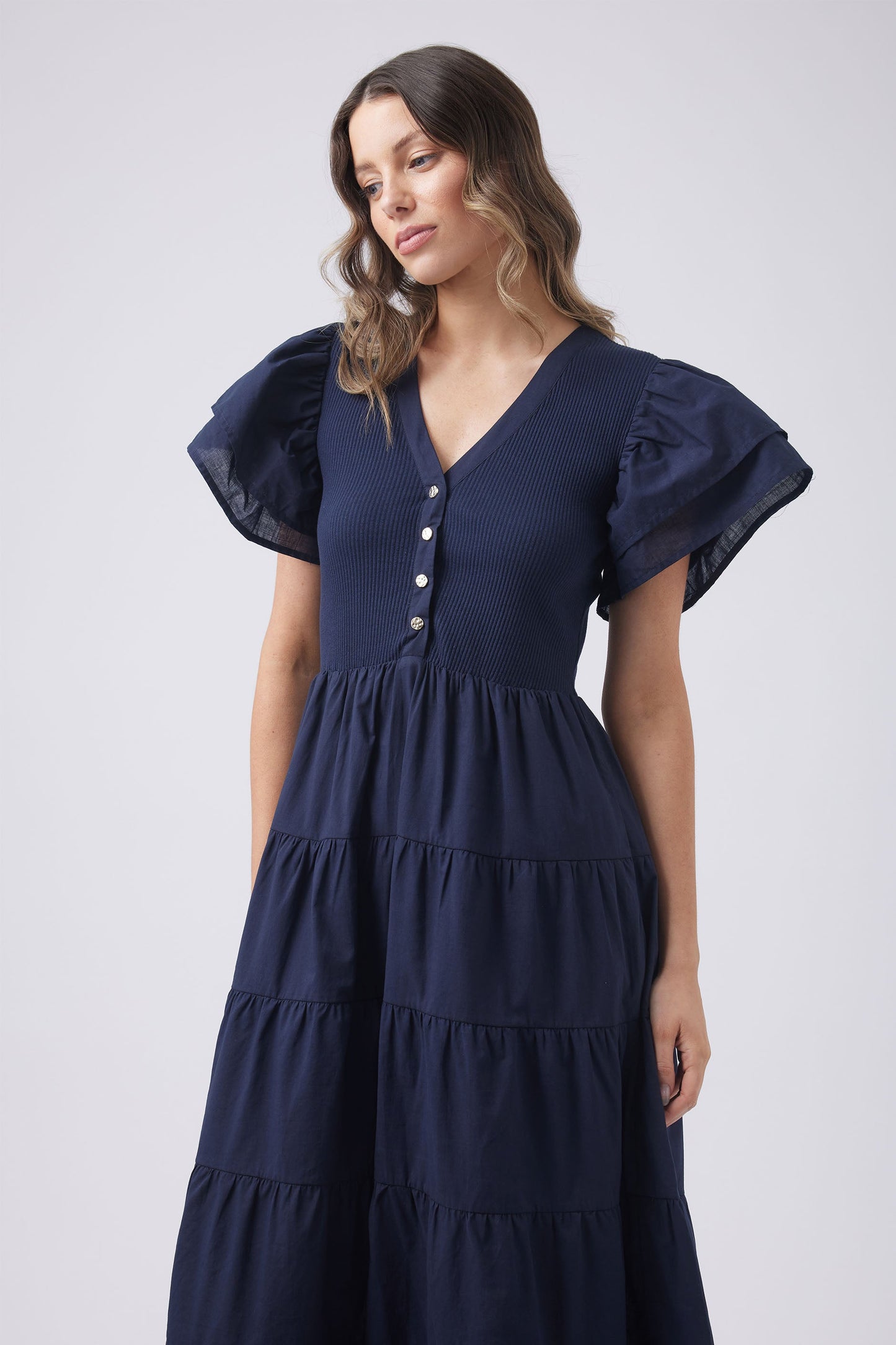 Eva Spliced Midi Dress