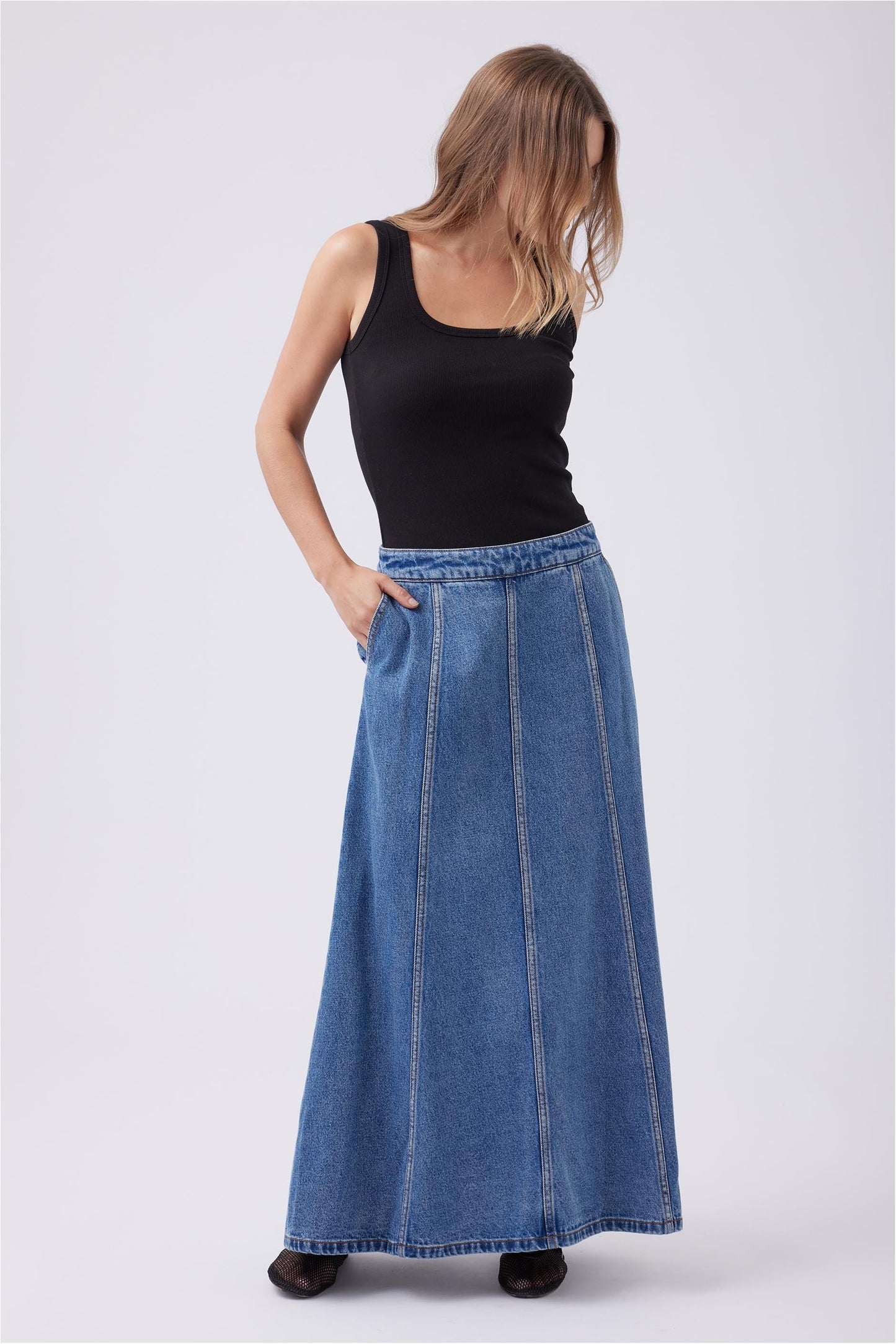 Kira Denim Maxi Skirt