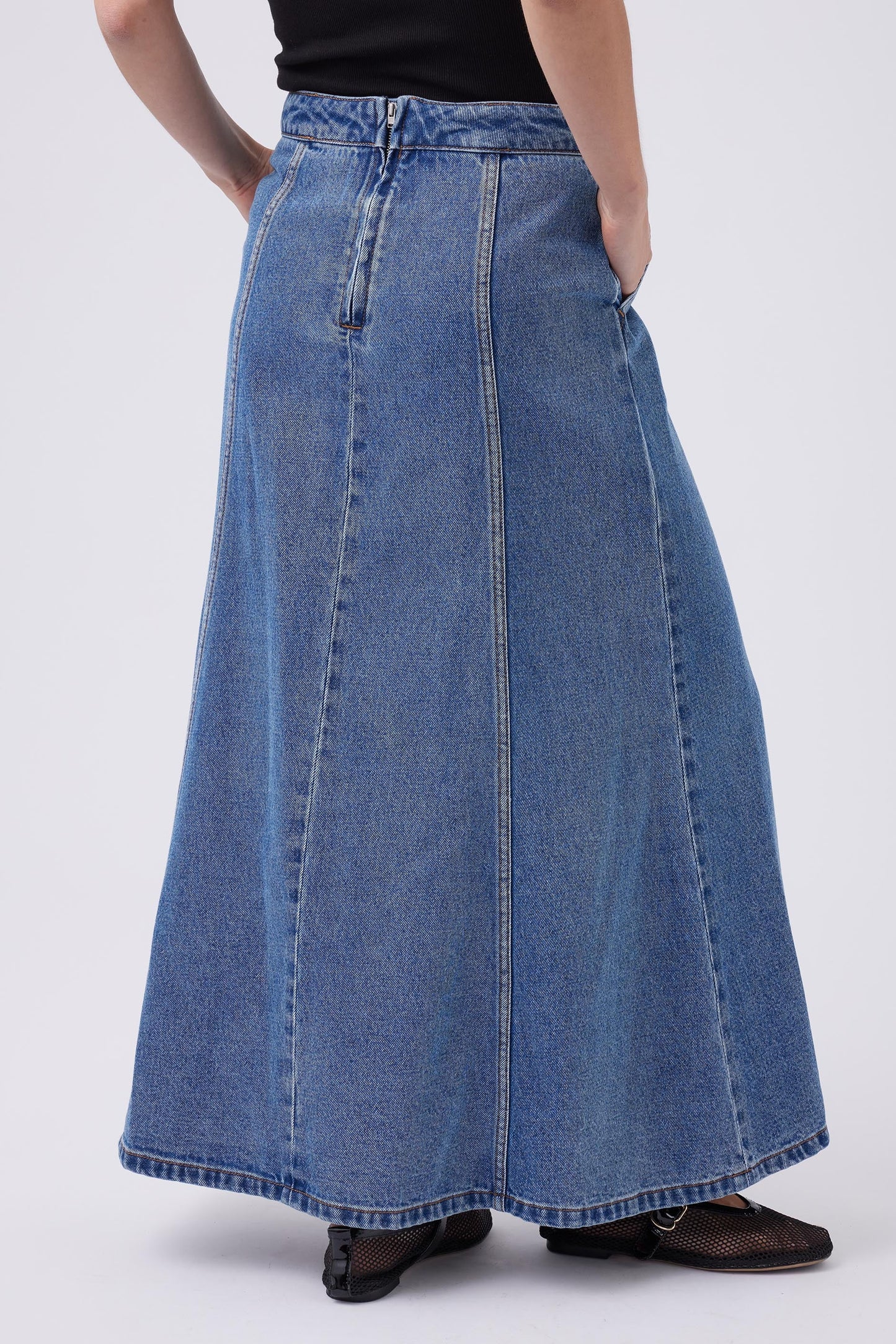 Kira Denim Maxi Skirt