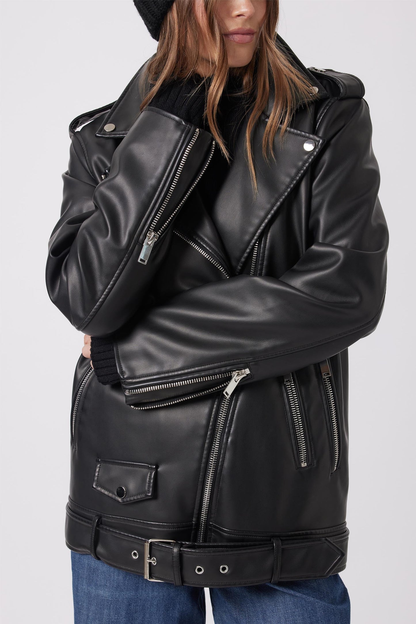 Jordyn Faux Leather Biker