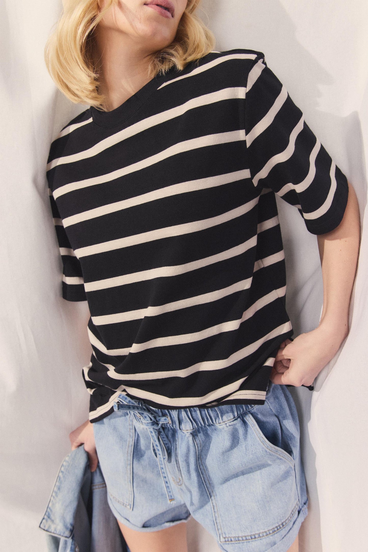 D-Luxe Stripe Boxy Tee