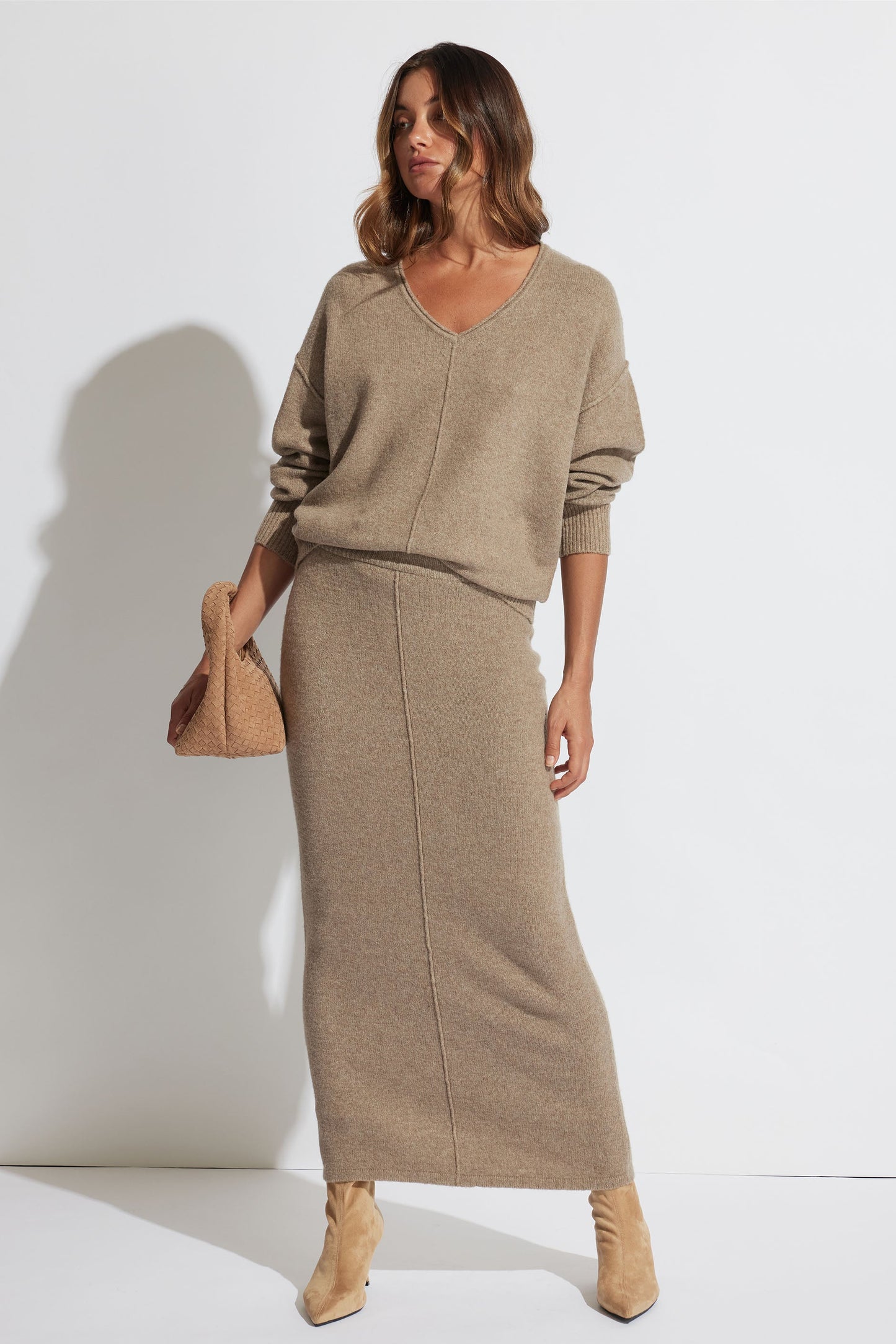 Della Soft Knit Midi Skirt