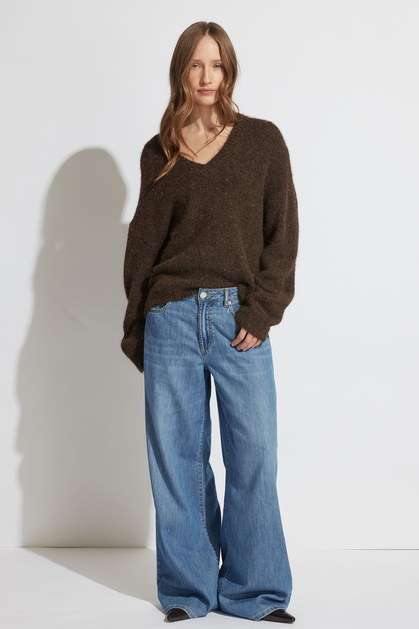 Isabel Sequin V Neck Jumper