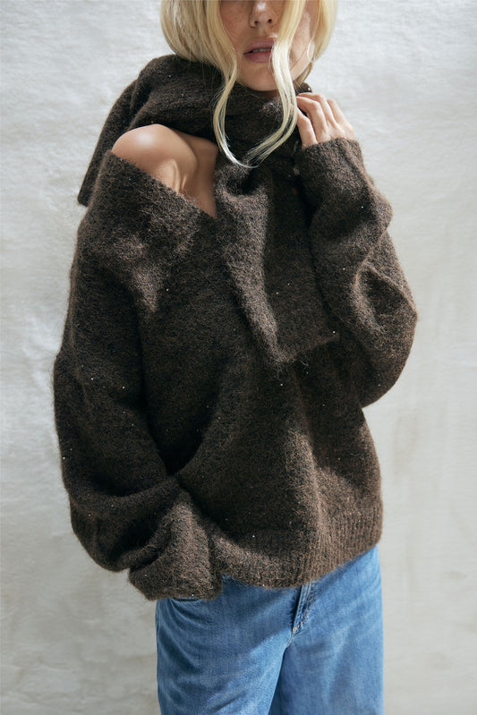 Isabel Sequin V Neck Jumper