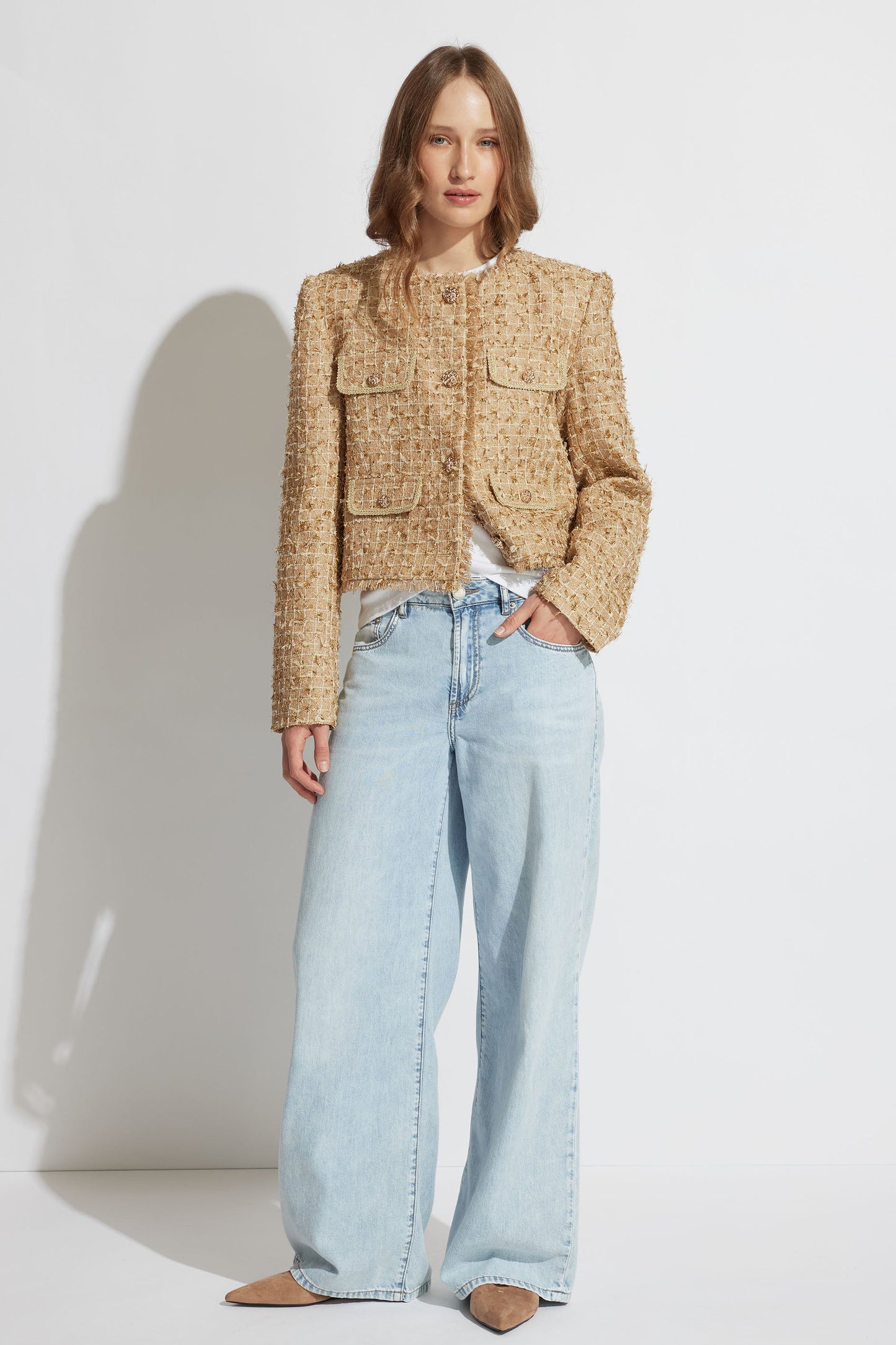 Cynthia Cropped Tweed Jacket