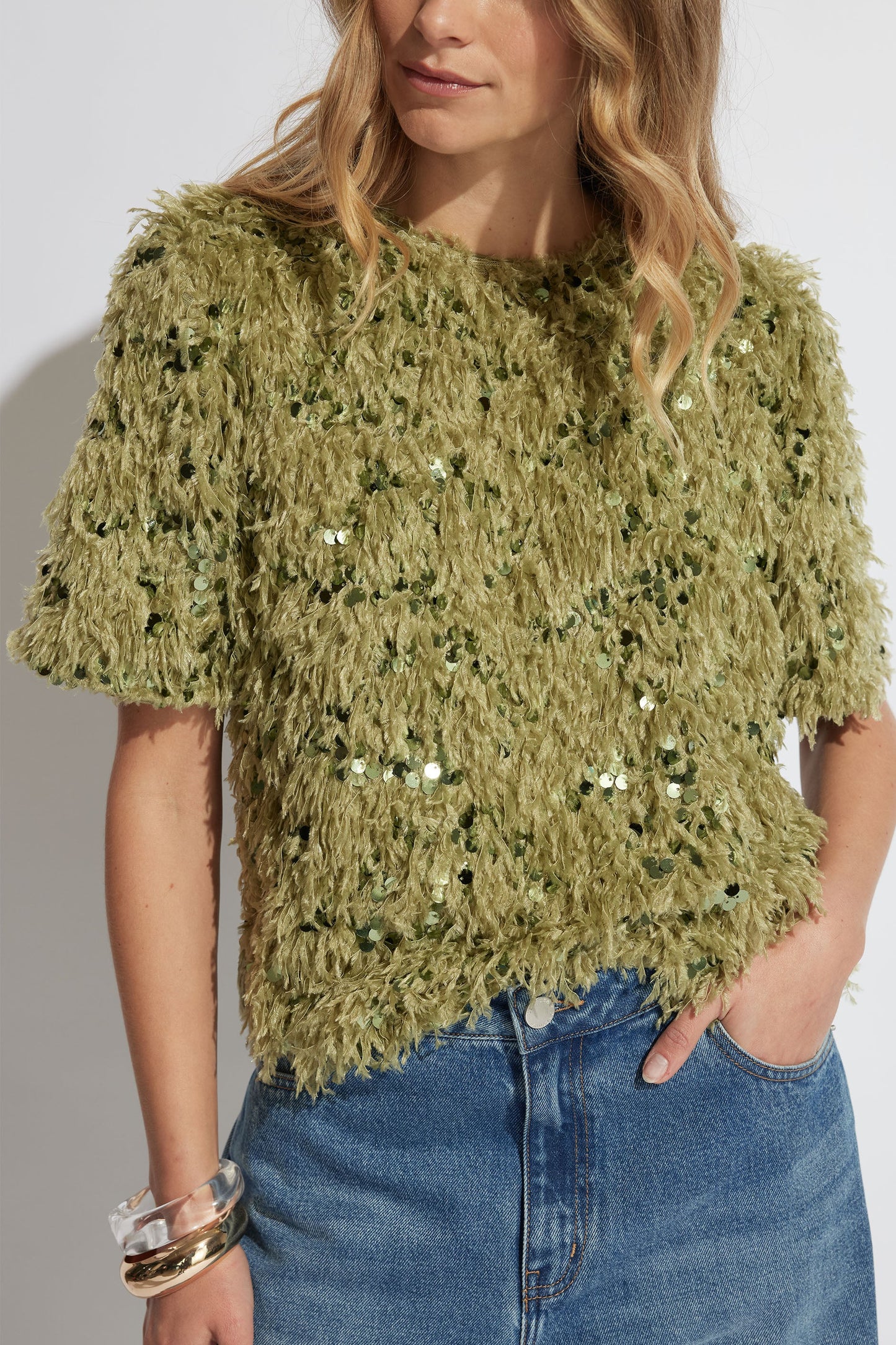 Esme Feather Sequin Tee