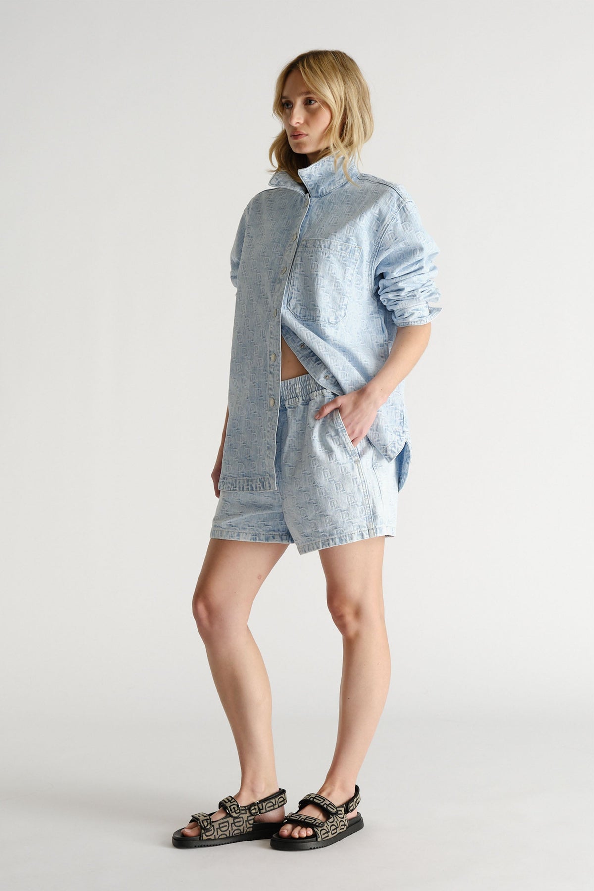 D-Luxe Denim Textured Shacket