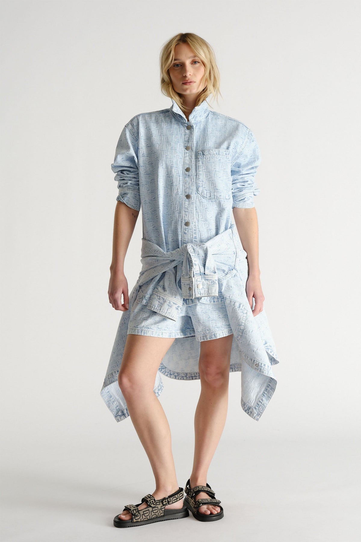 D-Luxe Denim Textured Shacket