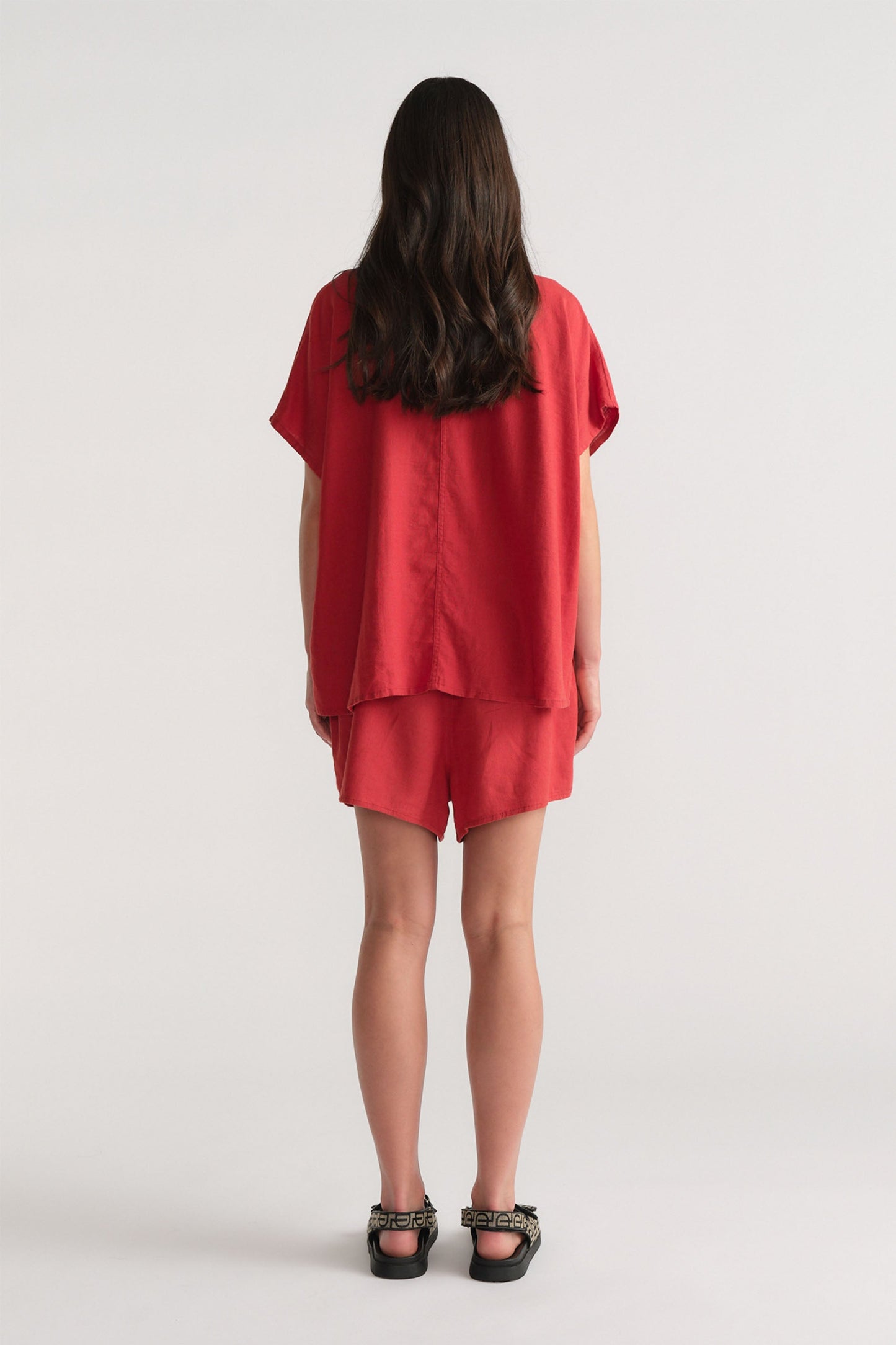 D-Luxe Linen Blend Flip Short
