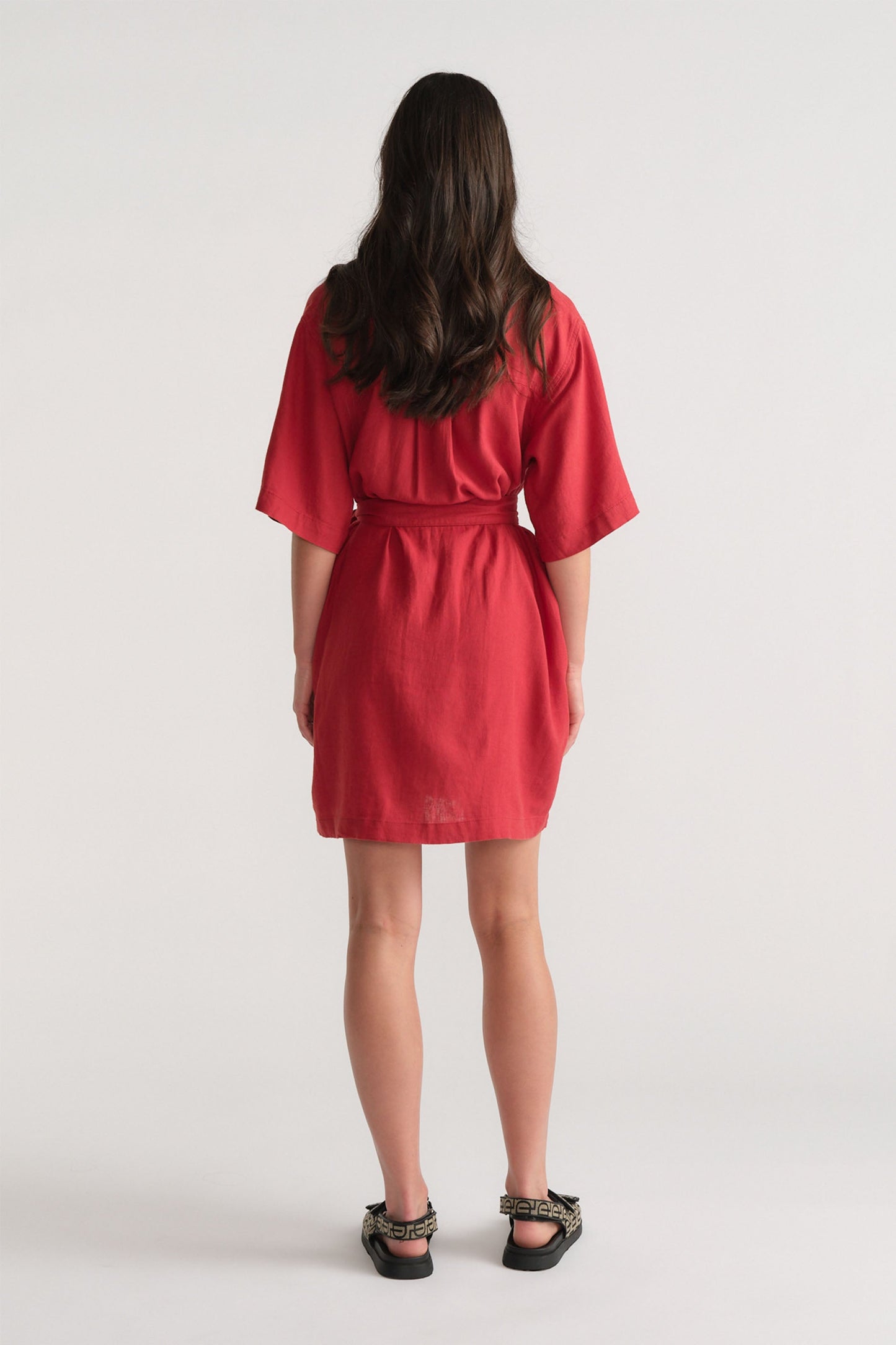 D-Luxe Linen Blend Short Dress