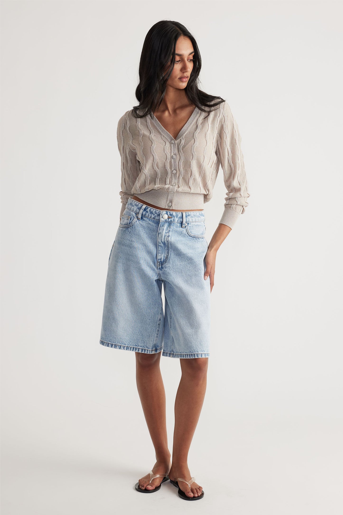 Lauren Lurex Knit Cardigan