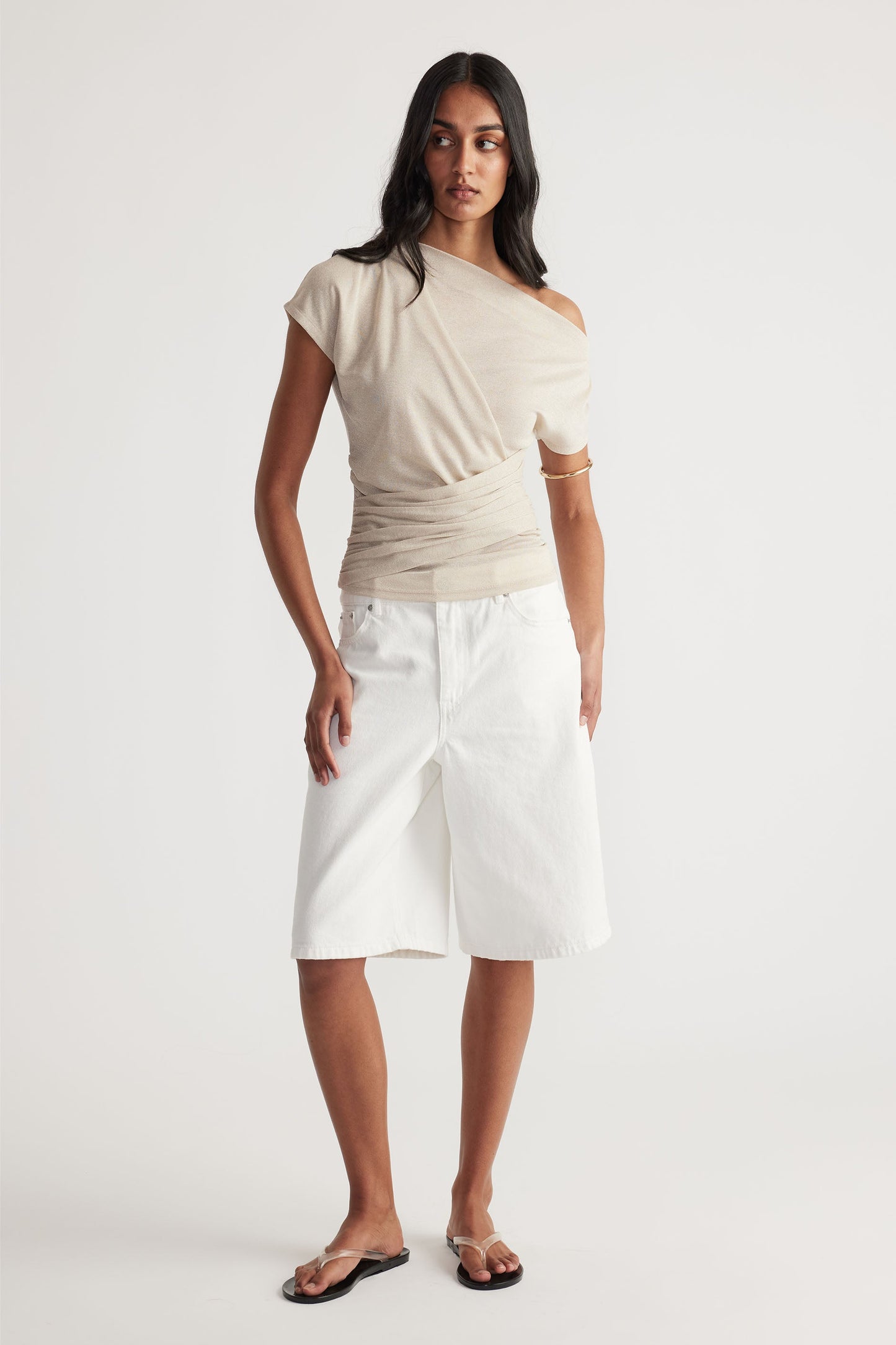 Ruby Gathered Lurex Top