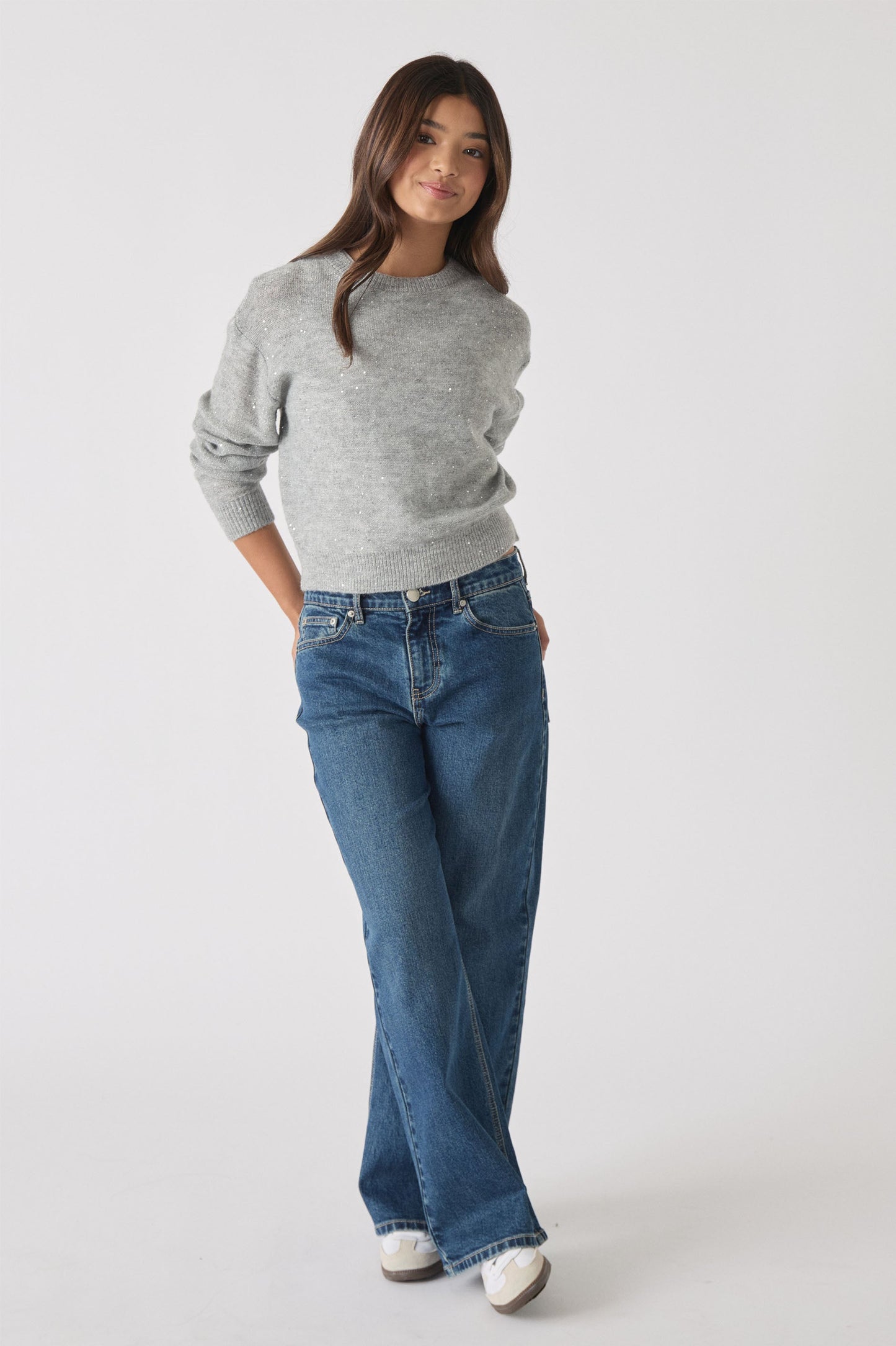 Girls Sequin Knit Jumper