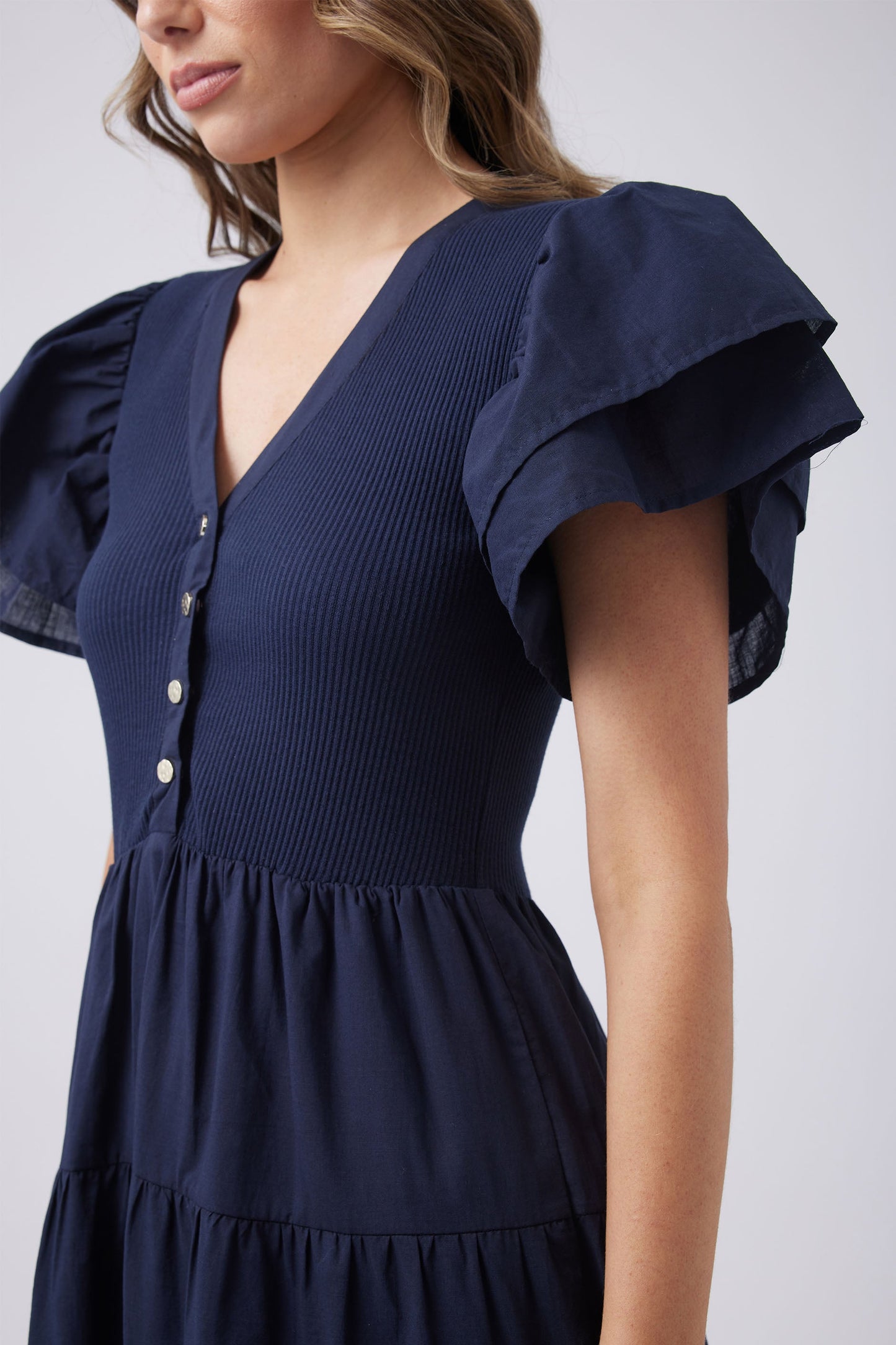 Eva Spliced Midi Dress