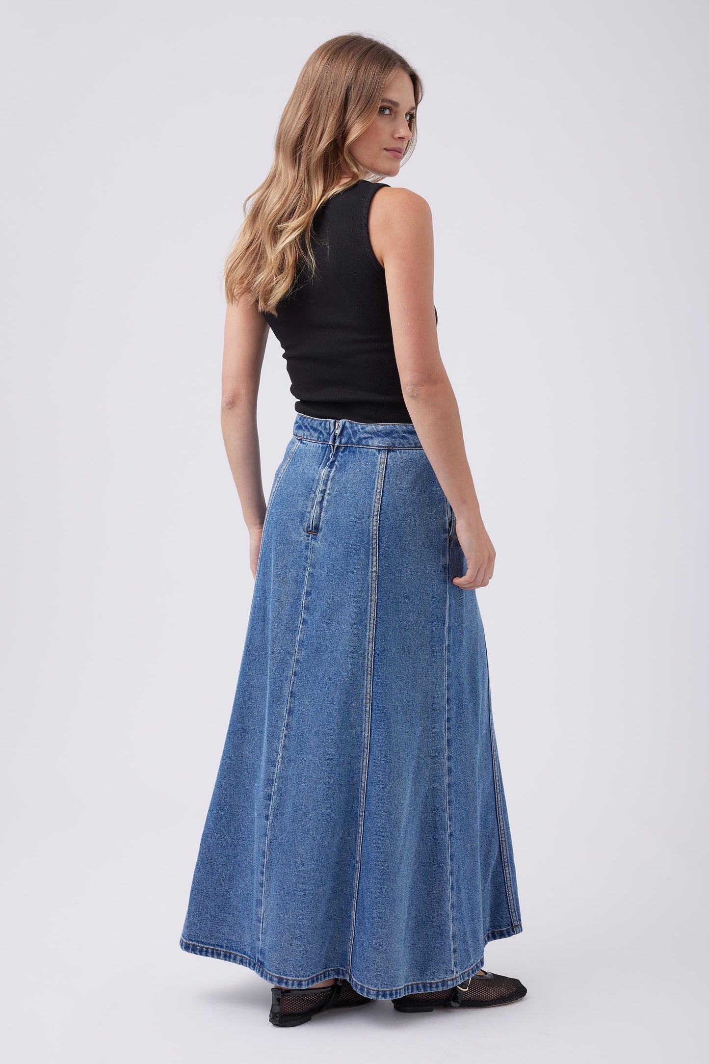 Kira Denim Maxi Skirt