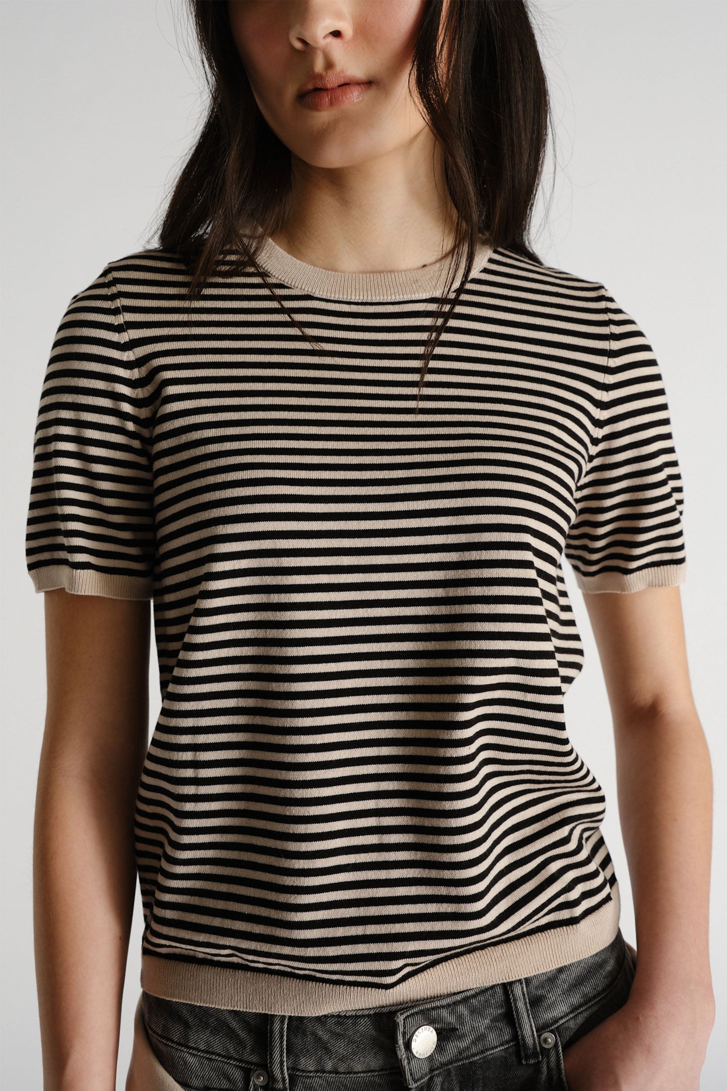 D-Luxe Stripe Knit Tee