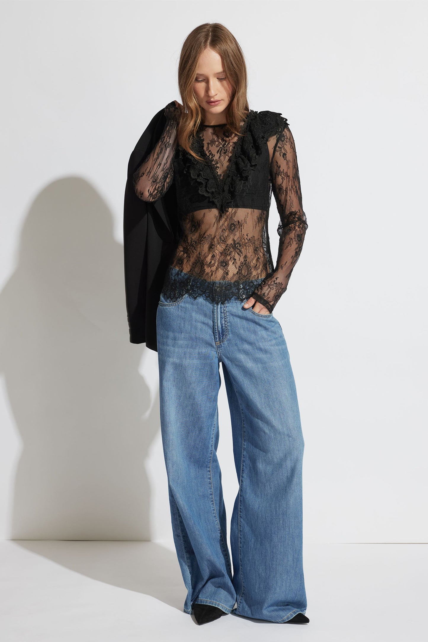 Megan Ruffle Lace Top