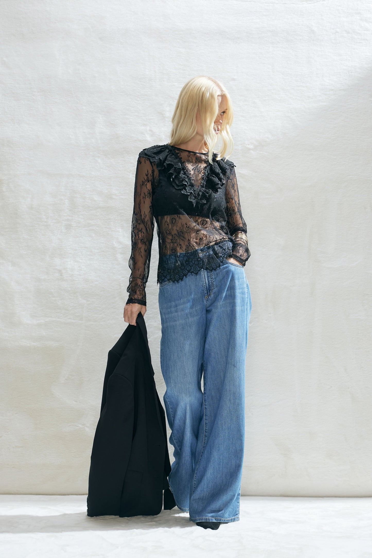 Megan Ruffle Lace Top