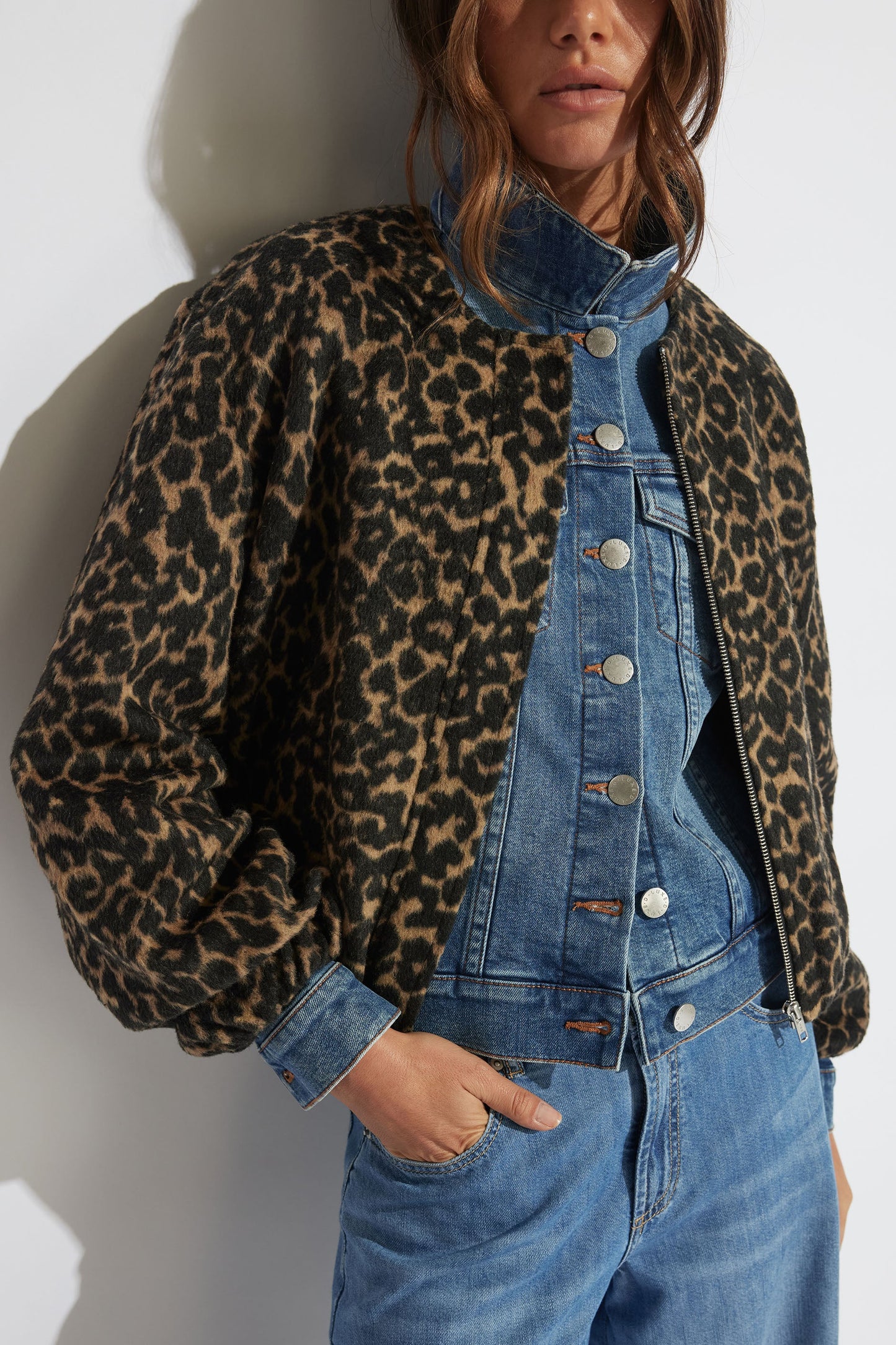 Annika Leopard Bomber