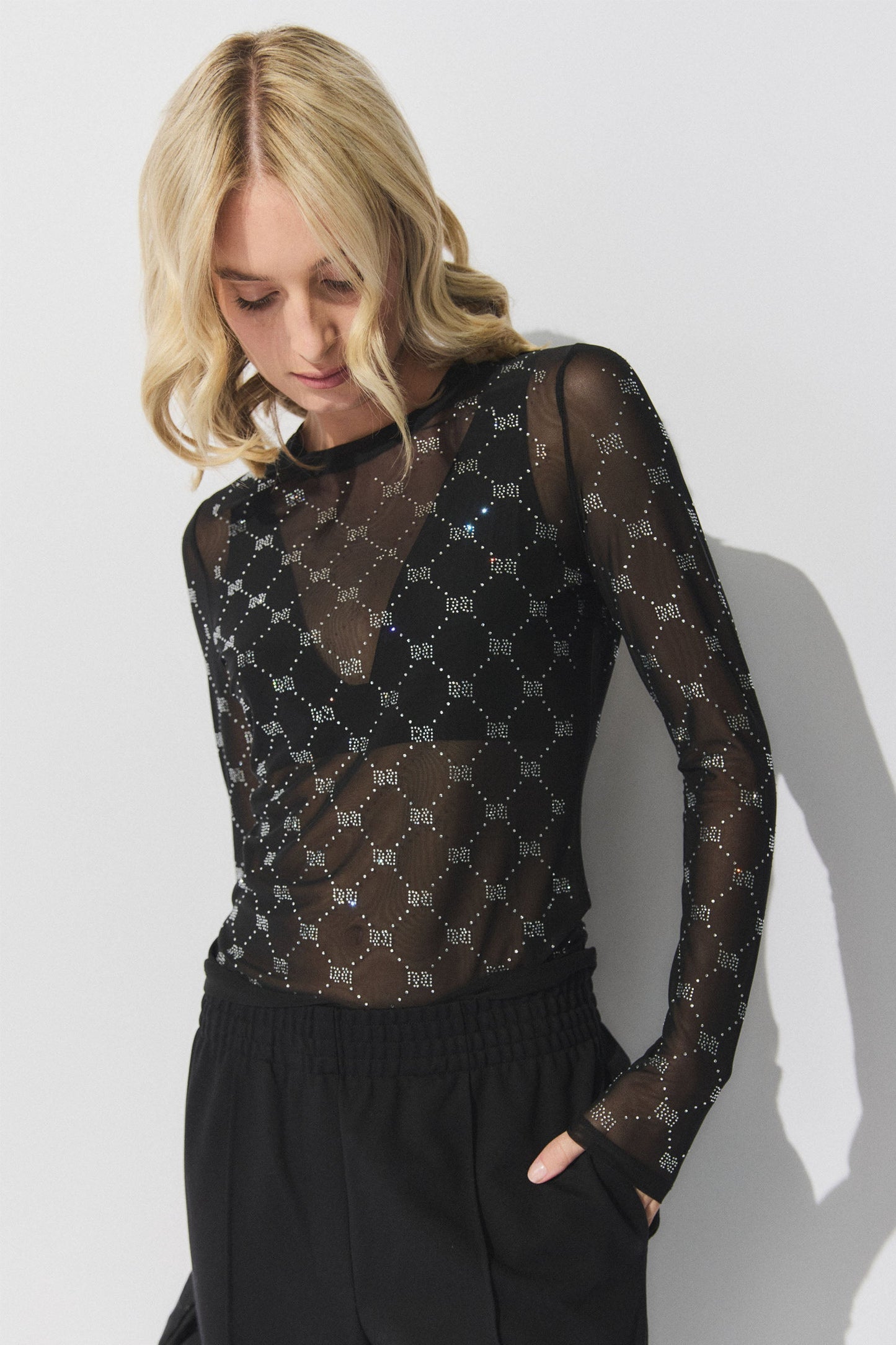 D-Luxe Monogram Rhinestone Top