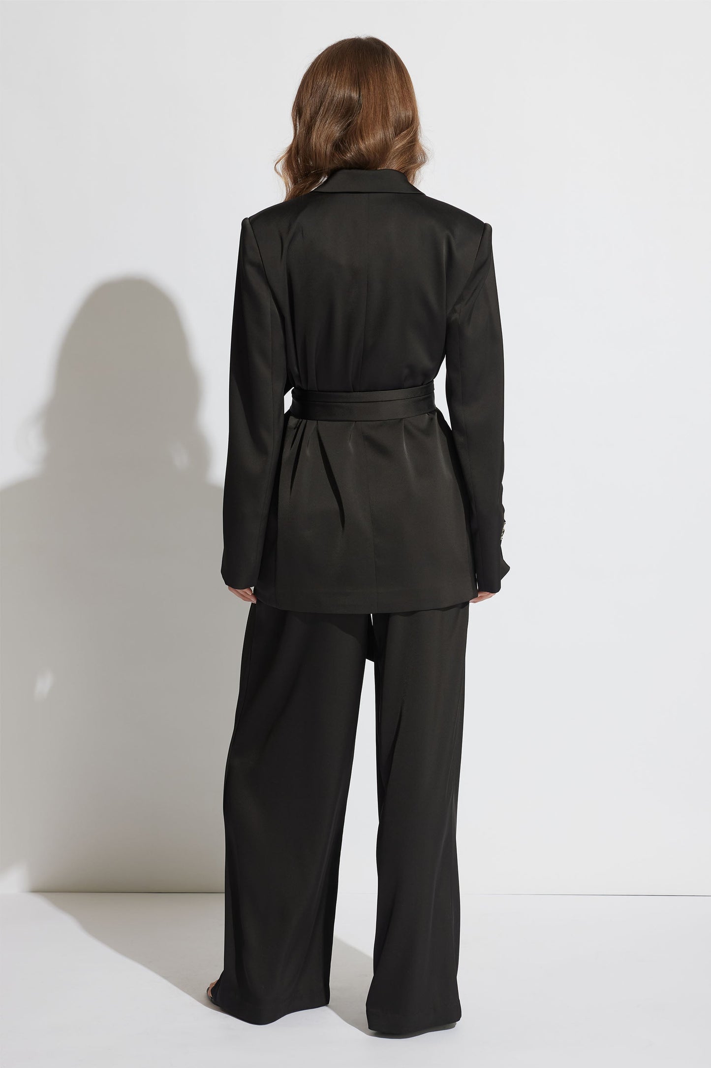 Sadie Satin Wrap Blazer