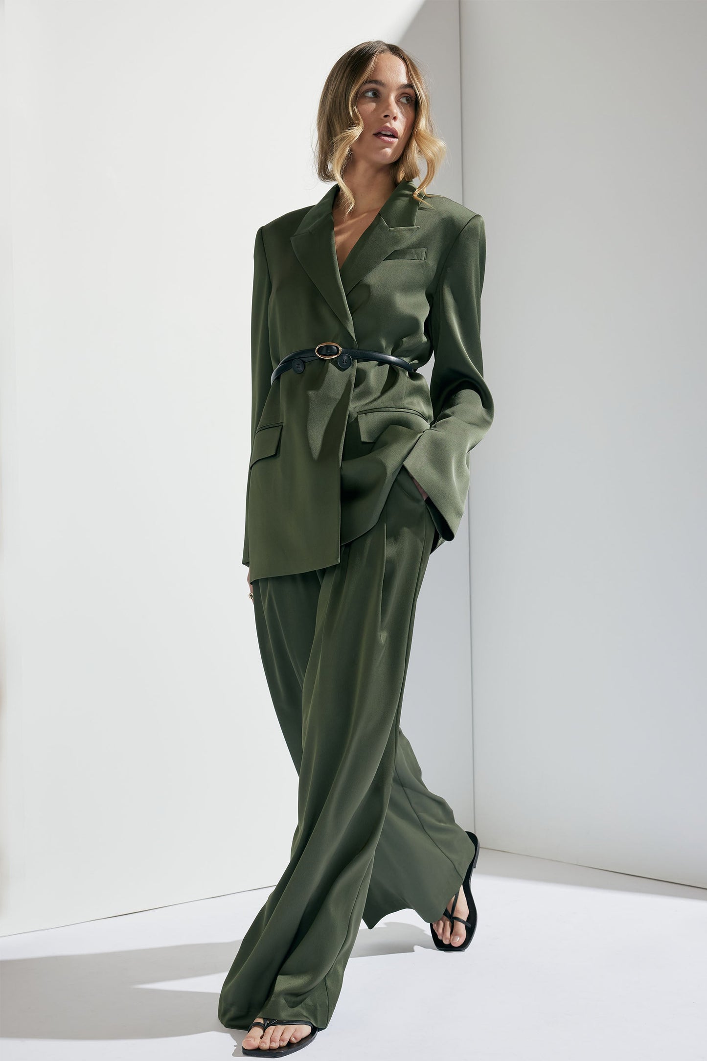 Sadie Satin Wrap Blazer