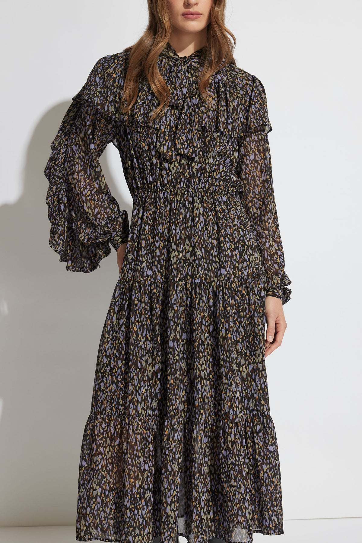 Reigan Ruffle Midi Dress