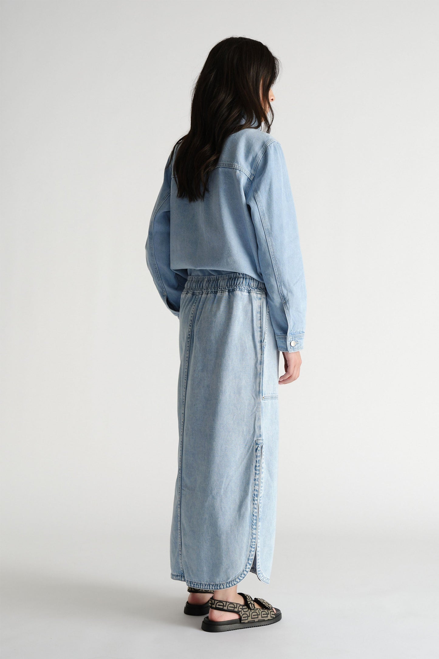 D-Luxe Denim Pull On Skirt