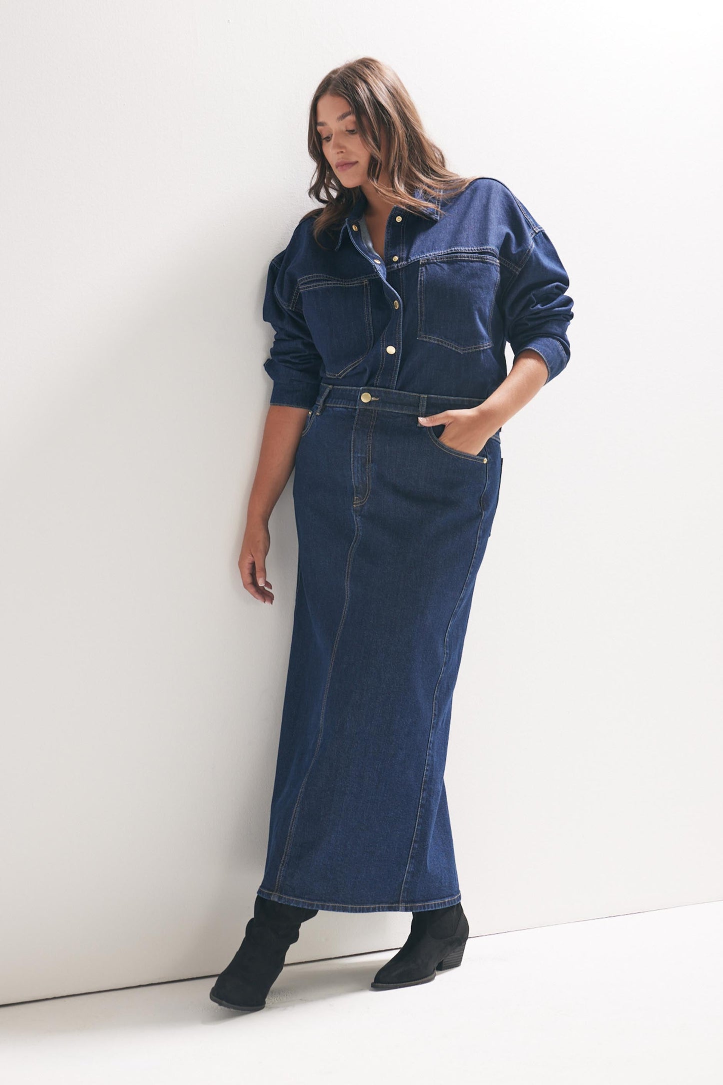 Hailey Denim Maxi Skirt